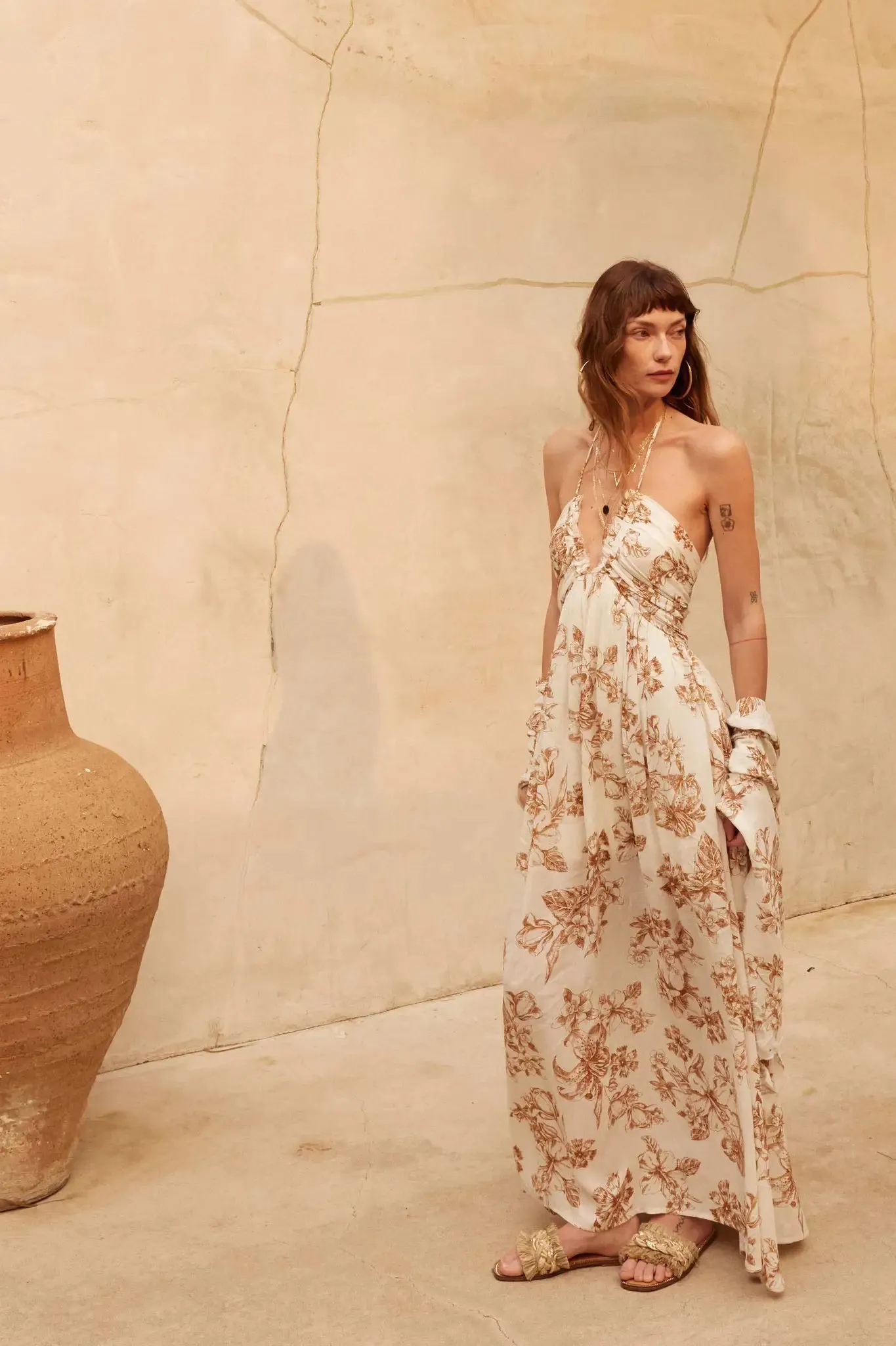 Everlasting Beauty Floral Crepe Halter Maxi Dress sold by Promesa product image thumbnail 2