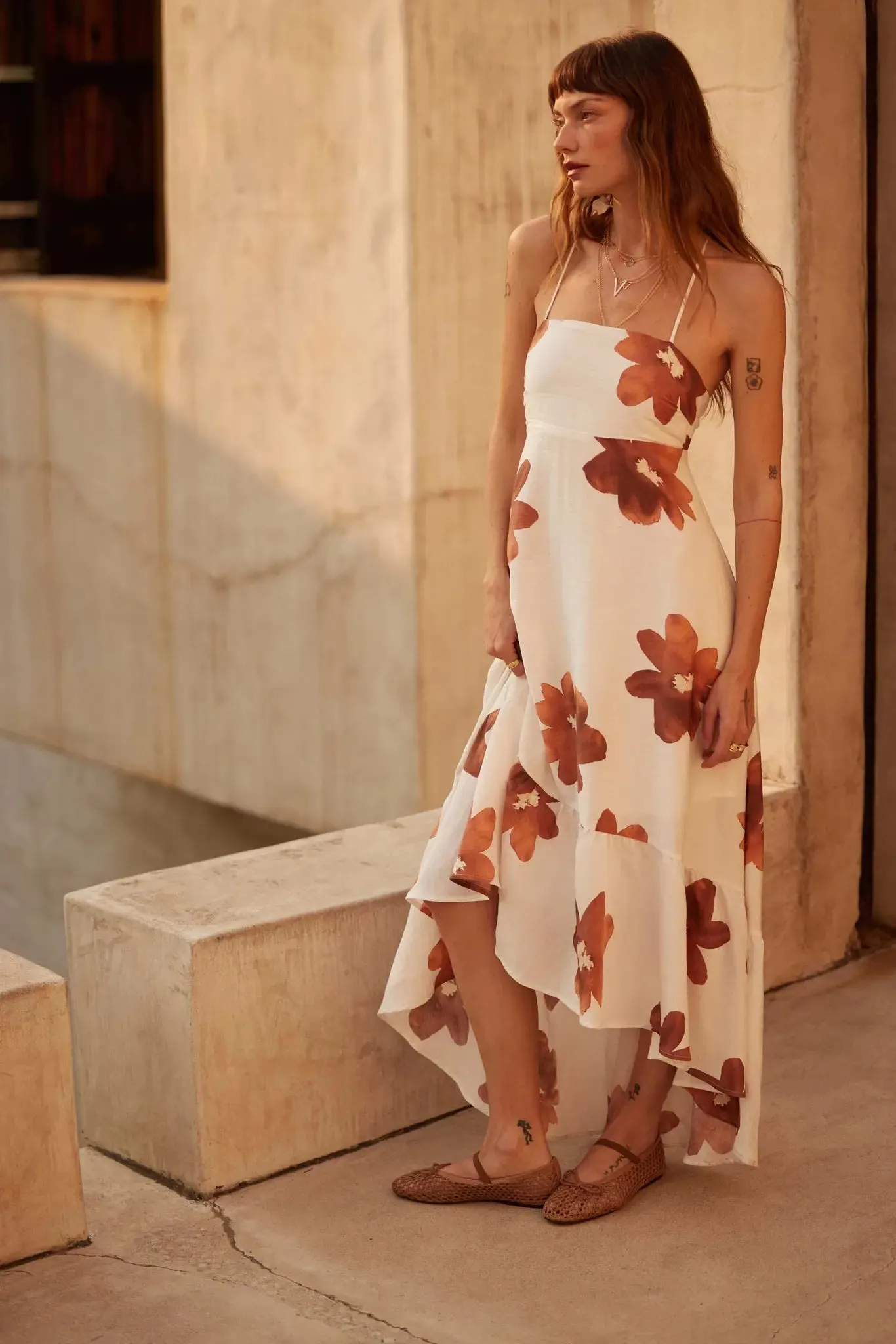 Beautiful Season Floral High-Low Ruffle Maxi Dress sold by Promesa product image thumbnail 2
