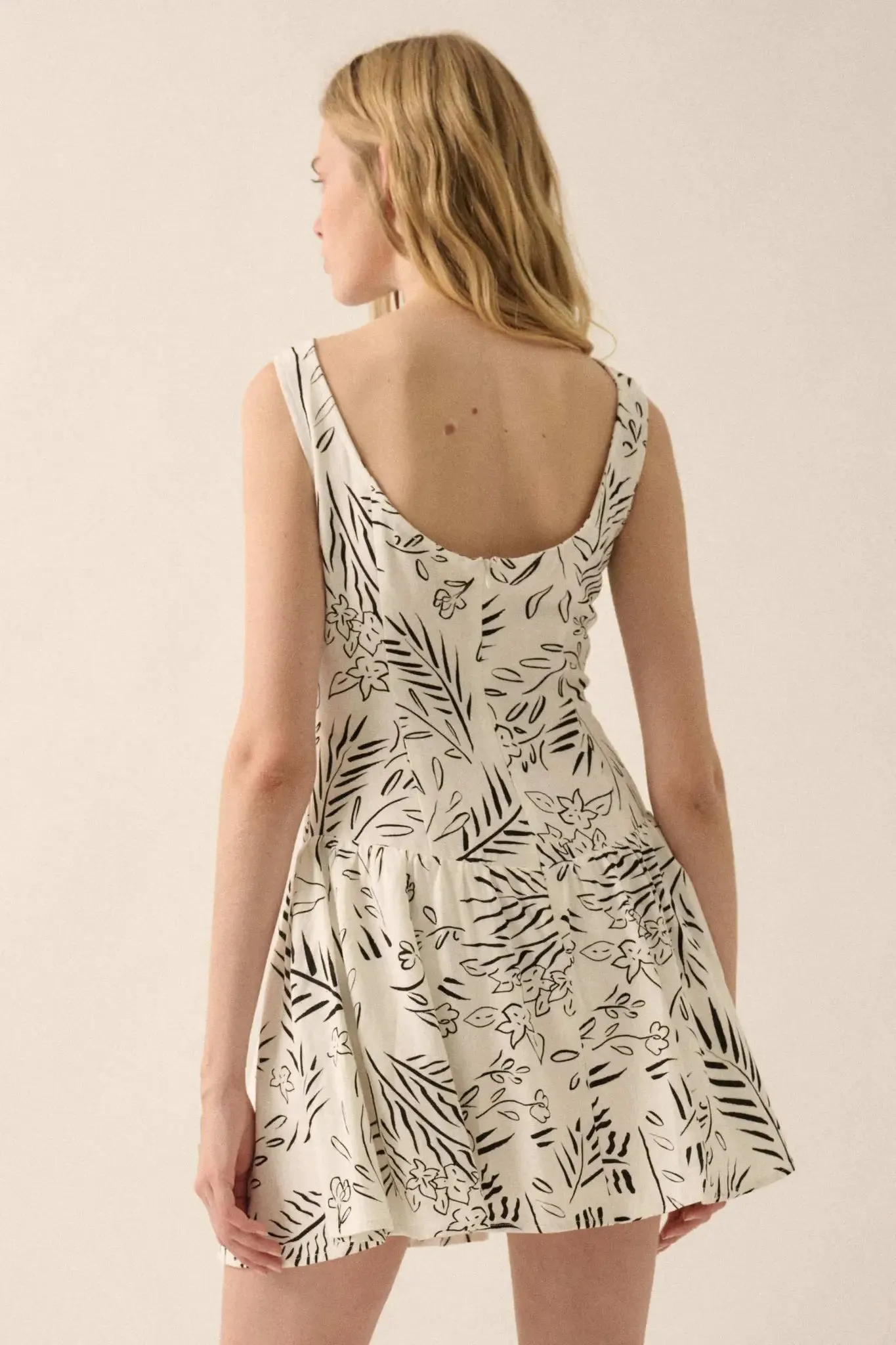 Artist's Garden Floral Drop-Waist Mini Dress sold by Promesa product image thumbnail 2