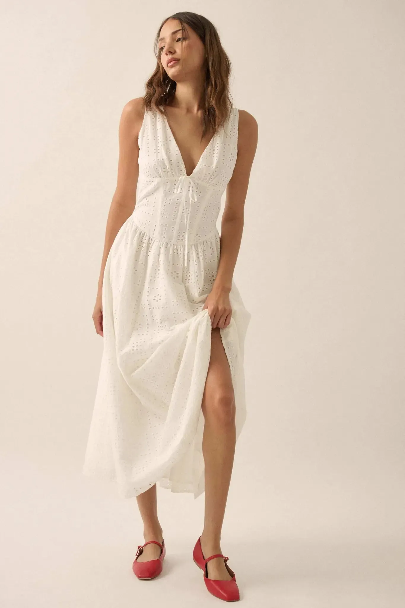 Pristine Dream Eyelet Lace Corset Midi Dress sold by Promesa product image thumbnail 3