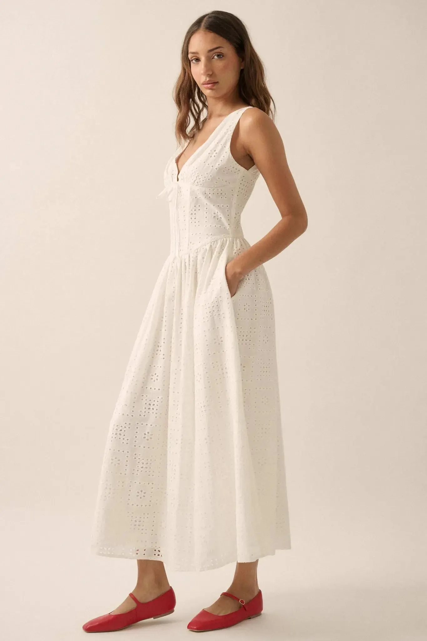 Pristine Dream Eyelet Lace Corset Midi Dress sold by Promesa product image thumbnail 5