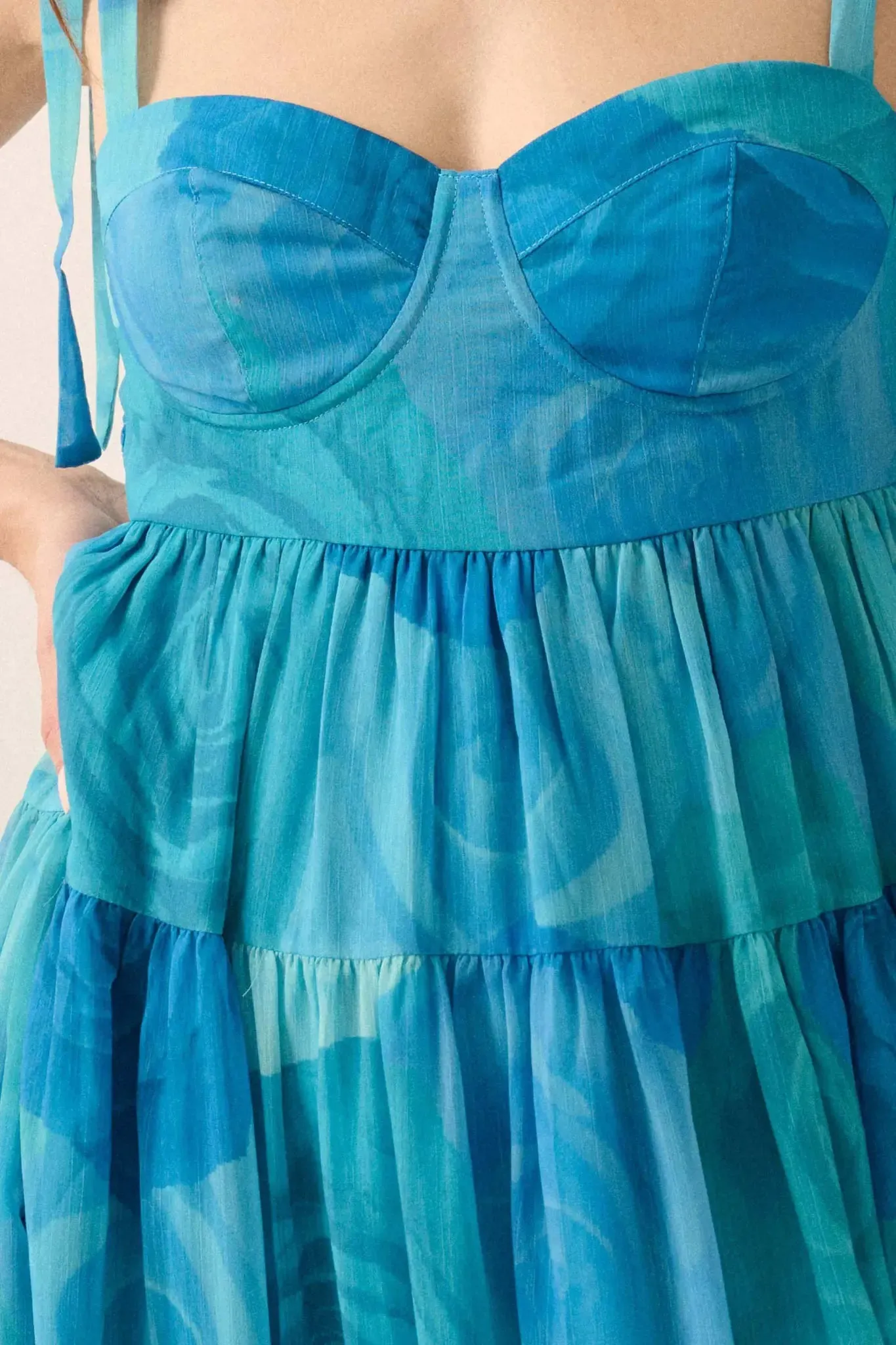 Coming Up Roses Floral Chiffon Tiered Maxi Dress sold by Promesa product image thumbnail 5