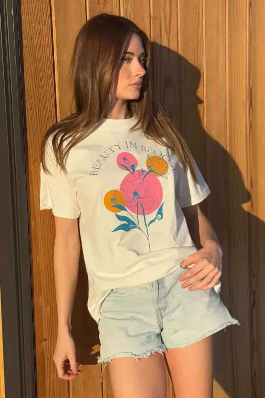 Beauty in Bloom Floral Vintage-Print Graphic Tee sold by Promesa