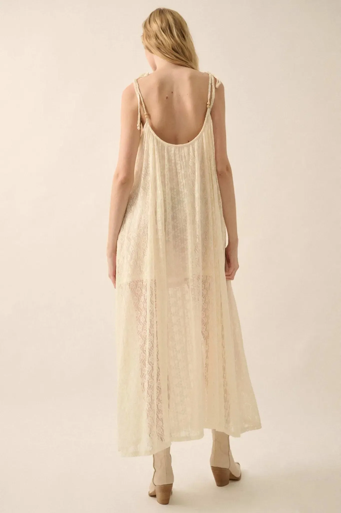 Heaven Knows Paneled Lace Maxi Slip Dress sold by Promesa product image thumbnail 2