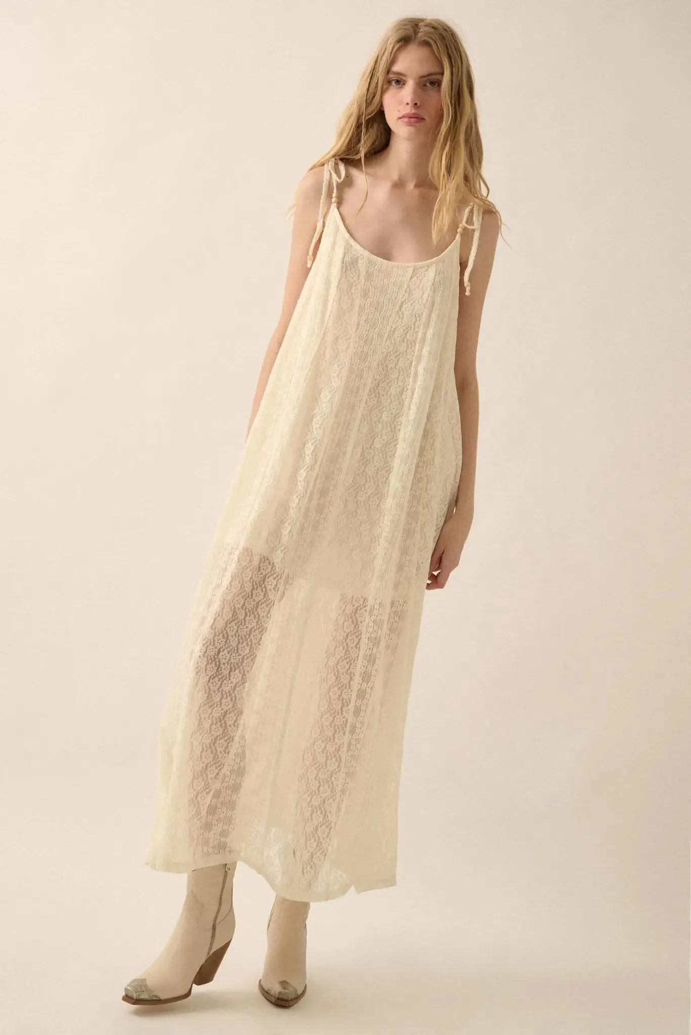 Heaven Knows Paneled Lace Maxi Slip Dress sold by Promesa product image thumbnail 3