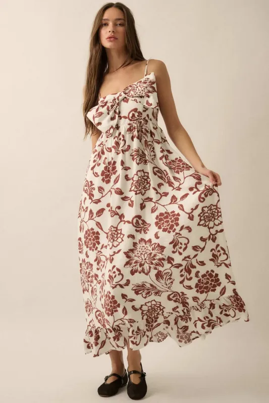 Grow With Love Floral Bow-Bodice Maxi Dress sold by Promesa