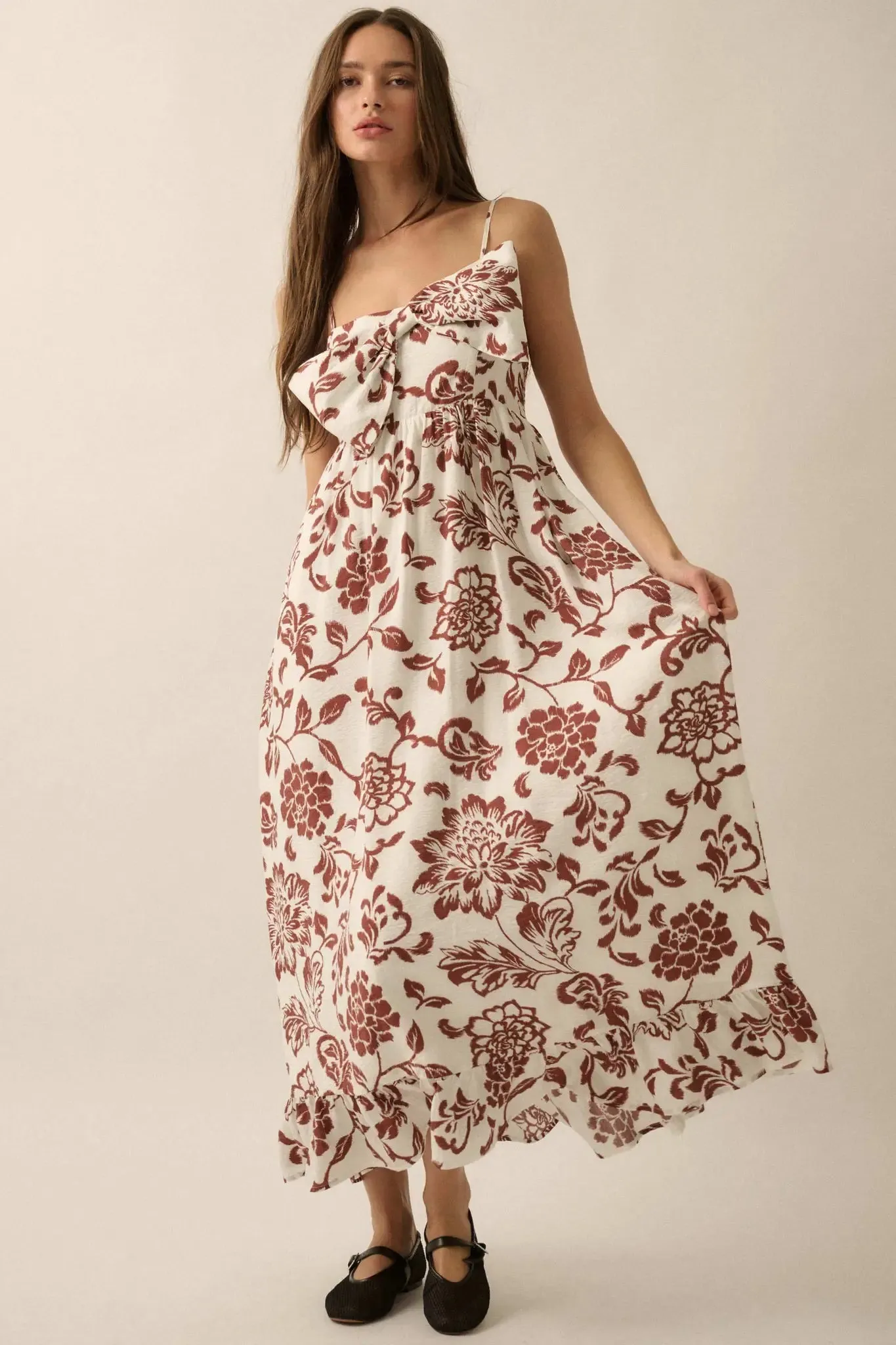 Grow With Love Floral Bow-Bodice Maxi Dress sold by Promesa