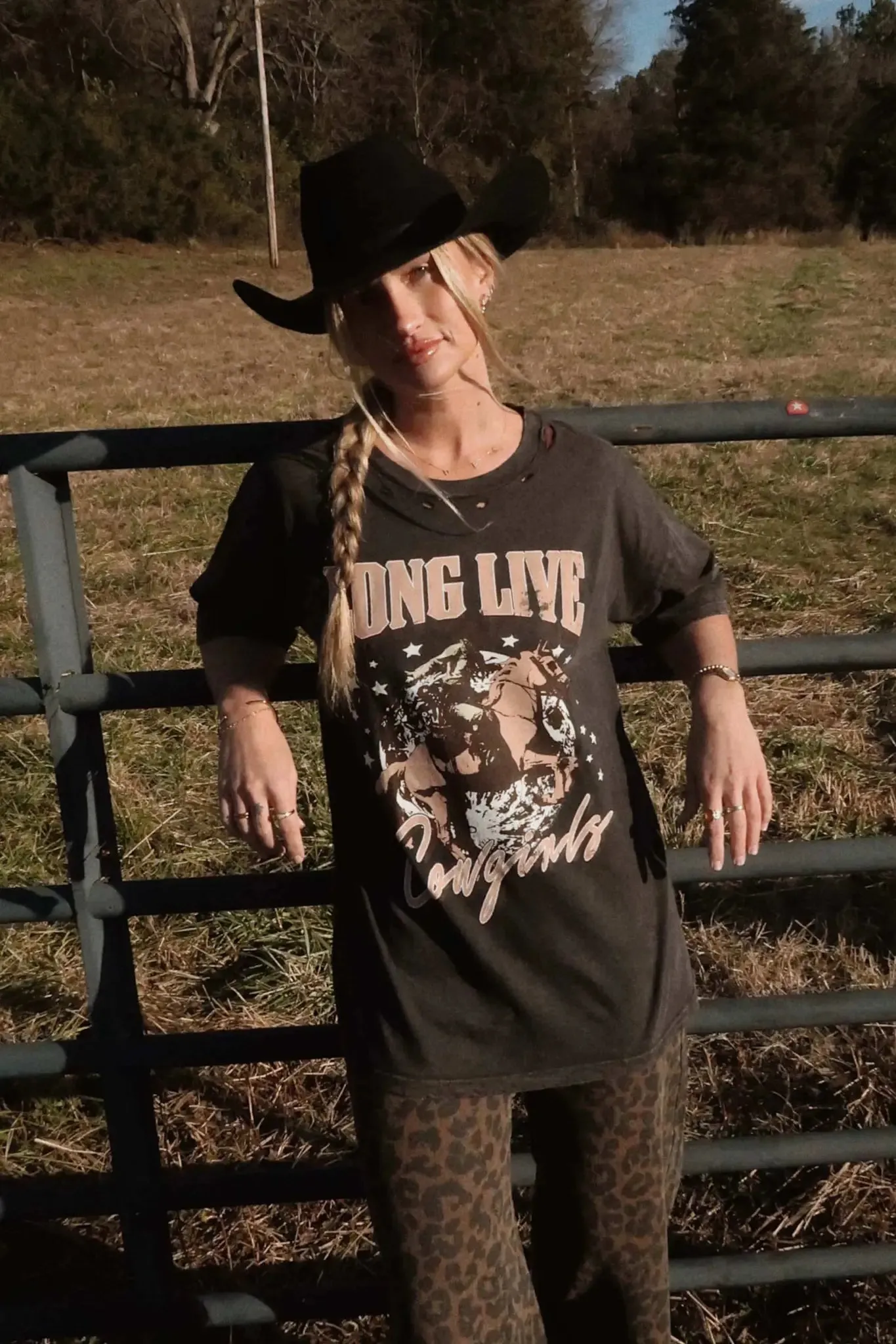 Long Live Cowgirls Distressed Graphic Tee sold by Promesa product image thumbnail 4