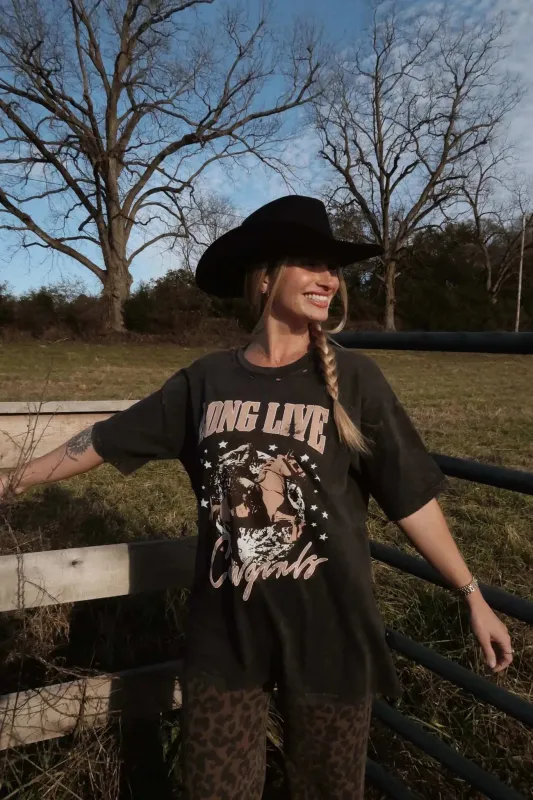 Long Live Cowgirls Distressed Graphic Tee sold by Promesa