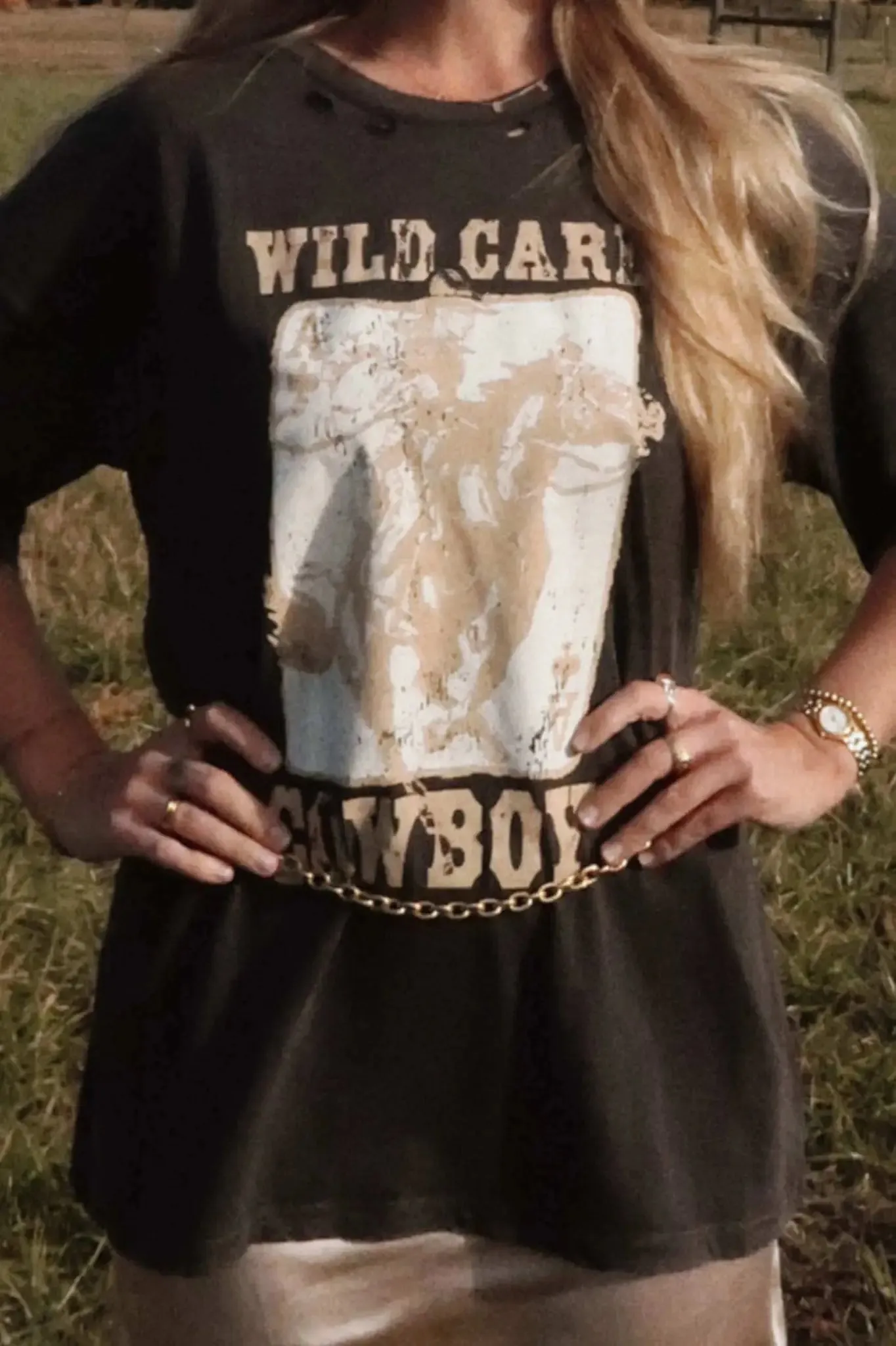 Wild Card Cowboy Distressed Graphic Tee sold by Promesa product image thumbnail 2