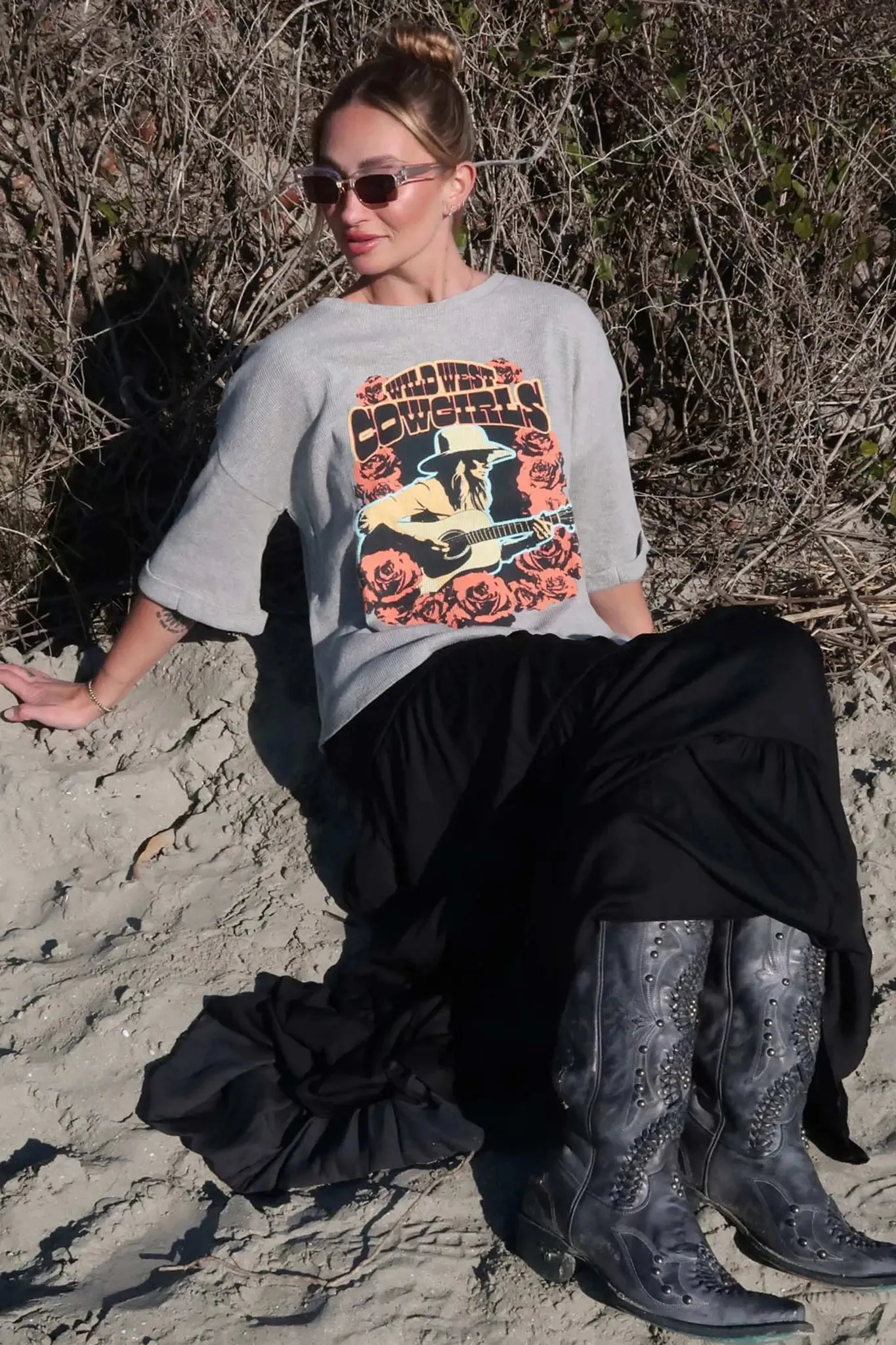 Wild West Cowgirls Thermal Graphic Tee sold by Promesa product image thumbnail 3