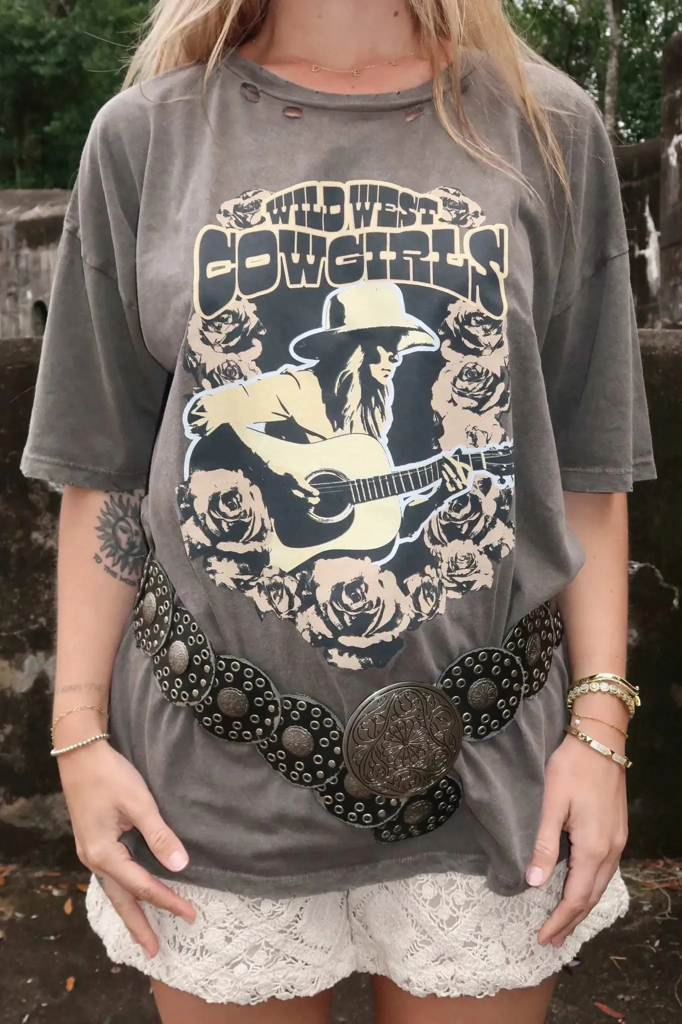 Wild West Cowgirls Distressed Graphic Tee sold by Promesa product image thumbnail 2