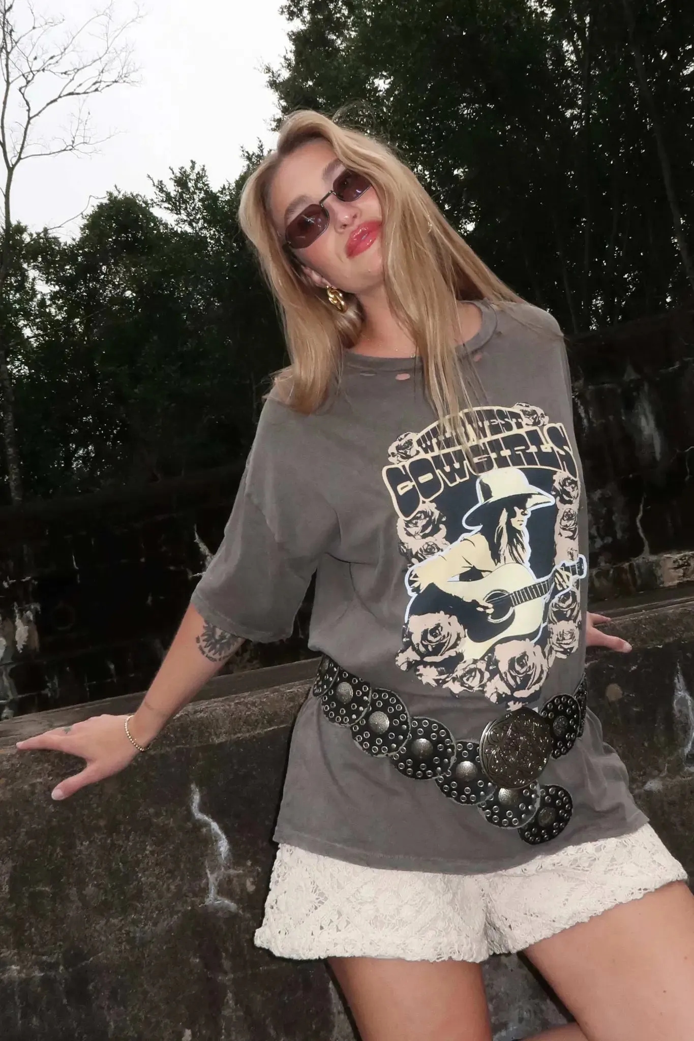 Wild West Cowgirls Distressed Graphic Tee sold by Promesa