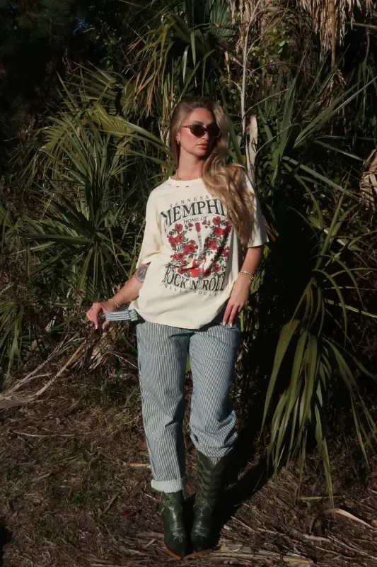 Memphis Rock 'N' Roll Distressed Graphic Tee sold by Promesa