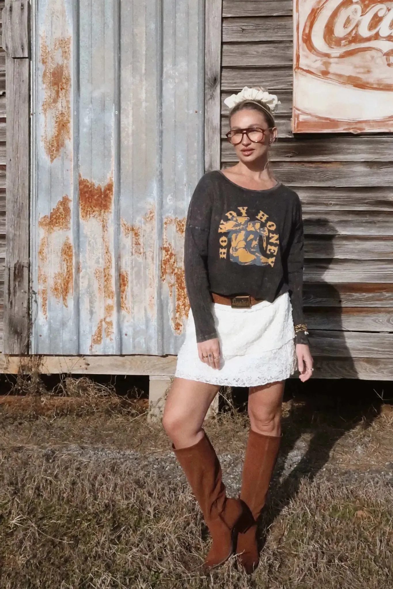 Howdy Honey Cropped Long-Sleeve Graphic Tee sold by Promesa product image thumbnail 3