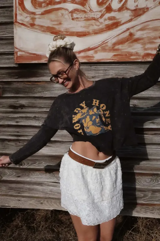 Howdy Honey Cropped Long-Sleeve Graphic Tee sold by Promesa