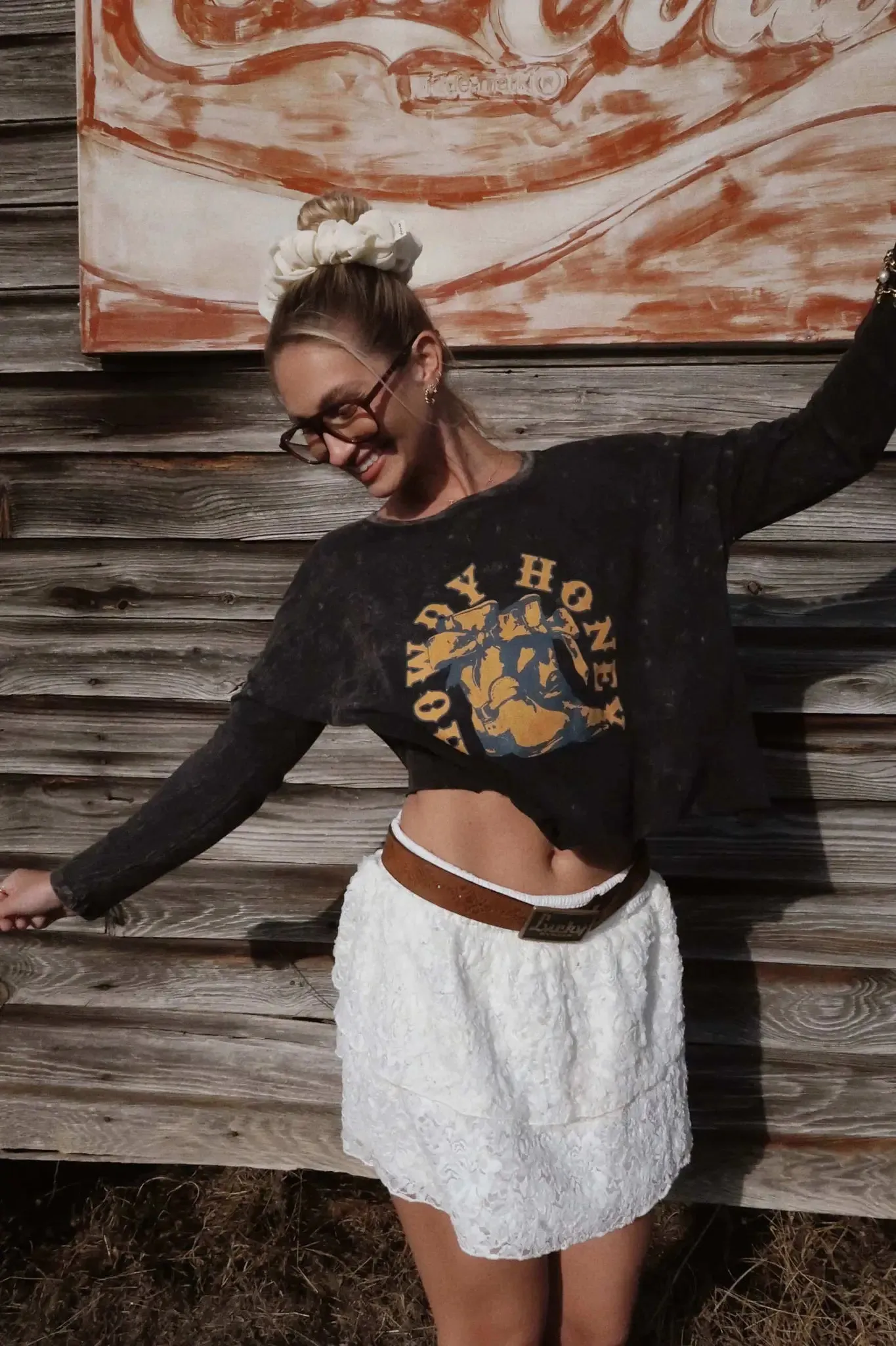 Howdy Honey Cropped Long-Sleeve Graphic Tee sold by Promesa