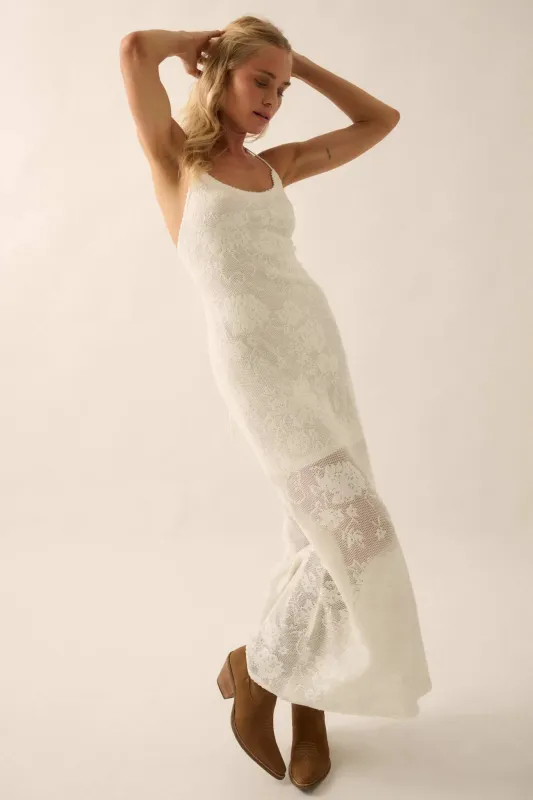 Passionate Petals Floral Lace Halter Maxi Dress sold by Promesa