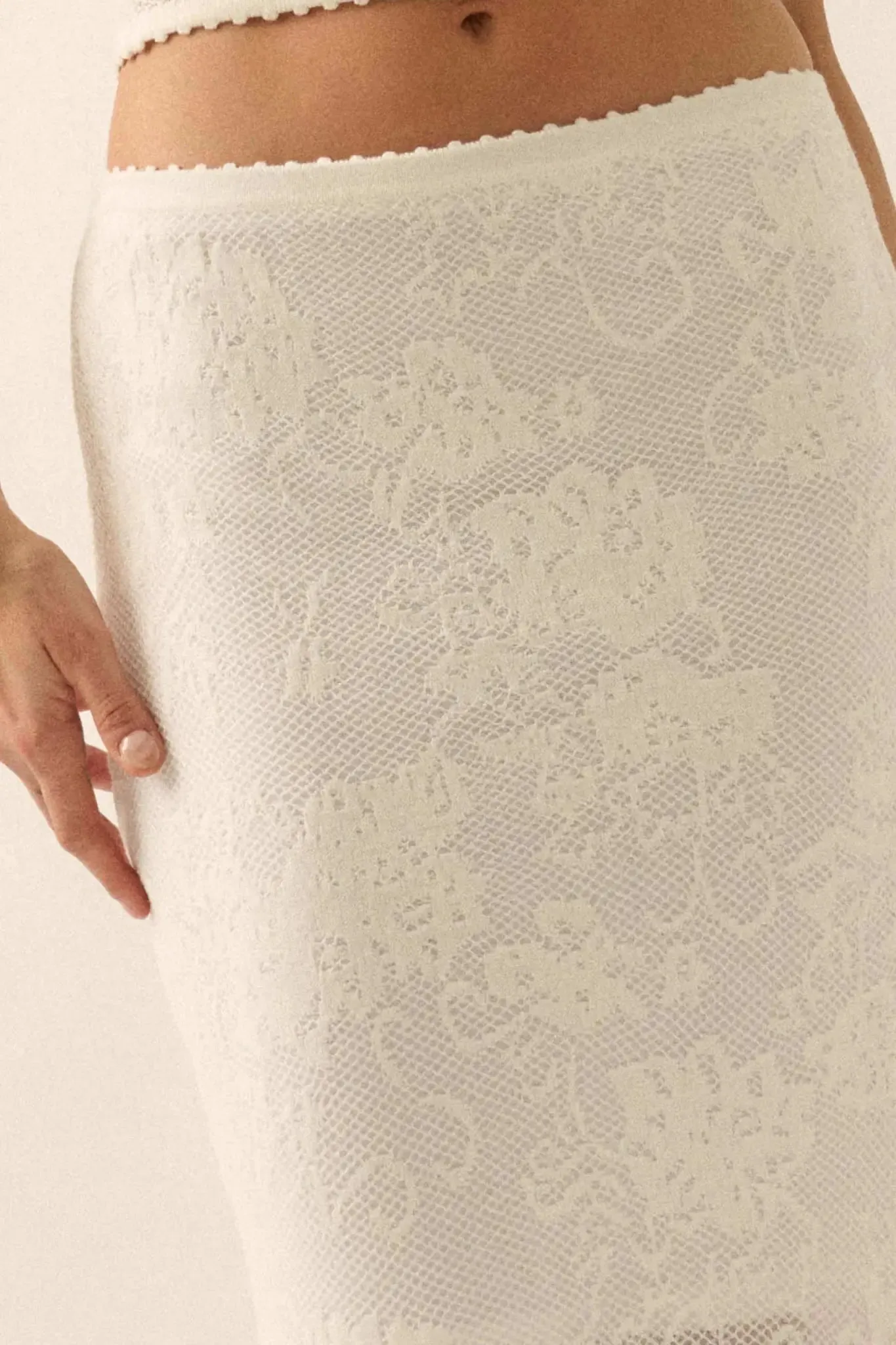 Beguiling Blooms Floral Lace Mermaid Maxi Skirt sold by Promesa product image thumbnail 4