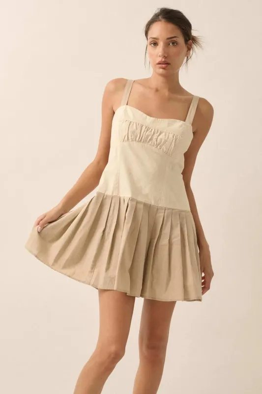 It Takes Two Colorblock Pleated Mini Dress sold by Promesa