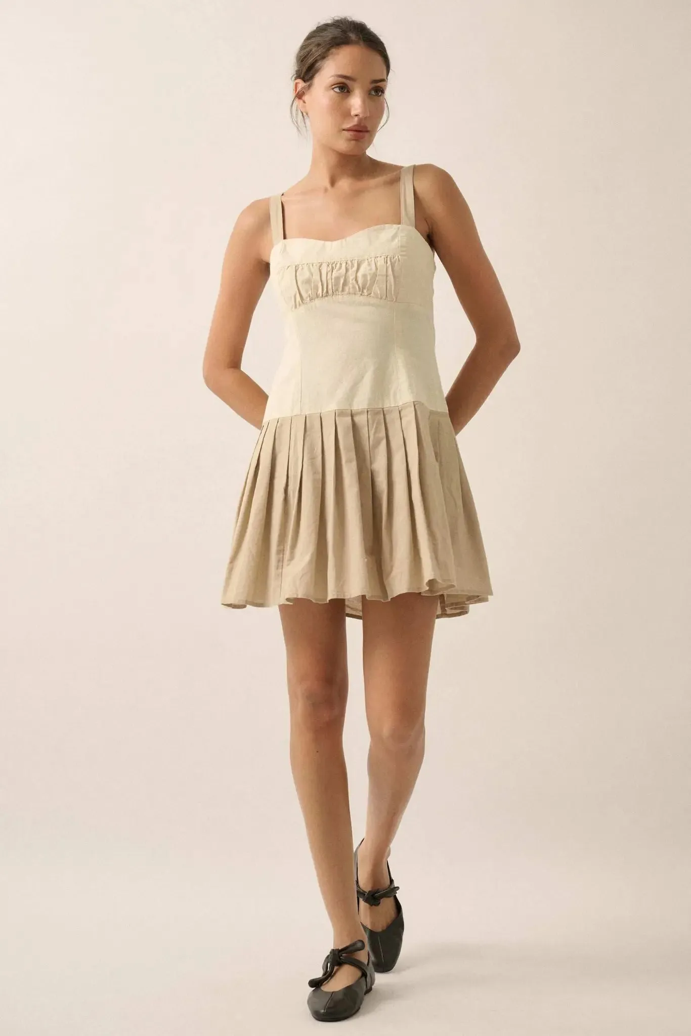 It Takes Two Colorblock Pleated Mini Dress sold by Promesa product image thumbnail 5