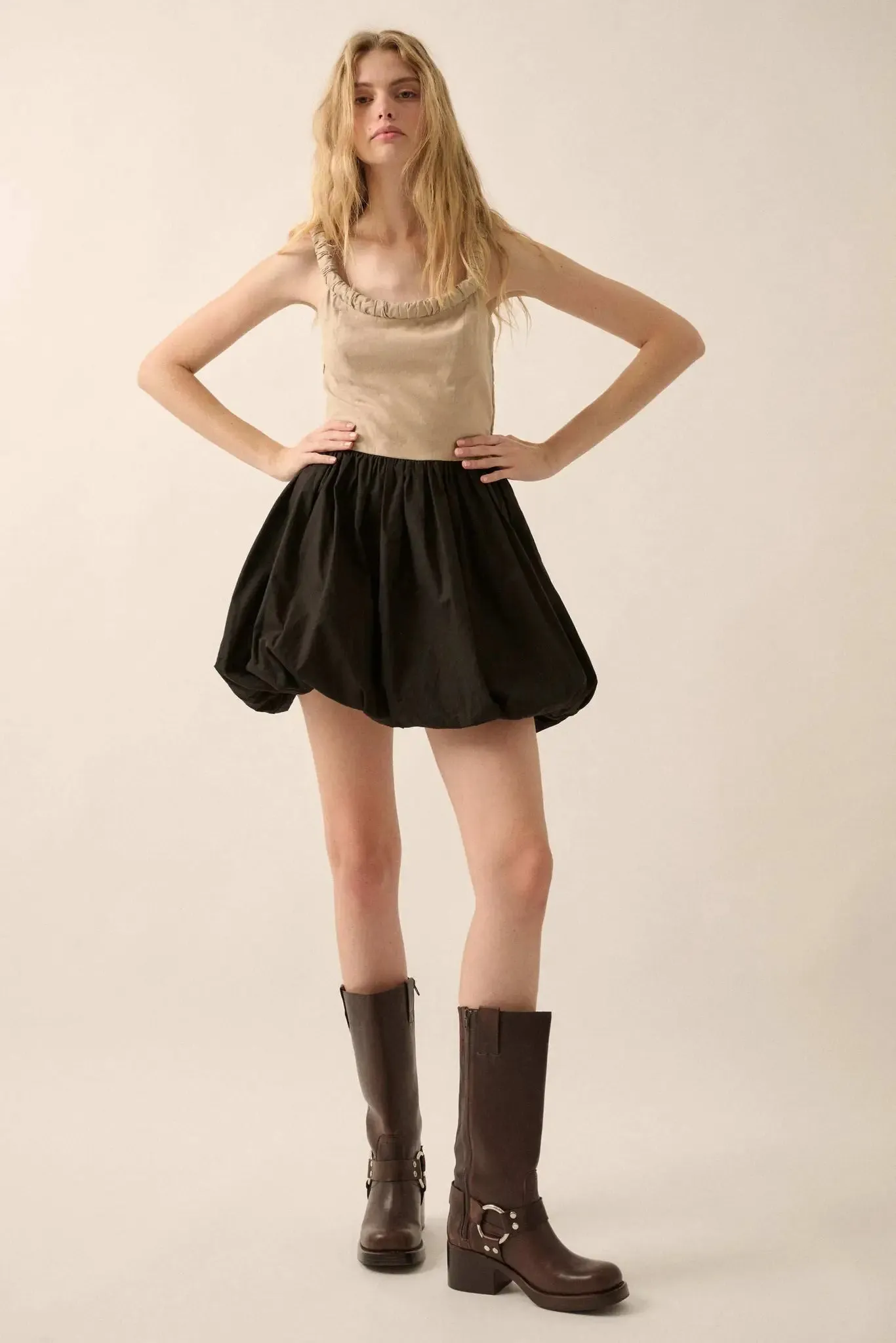 Twice As Nice Colorblock Bubble Mini Dress sold by Promesa product image thumbnail 3