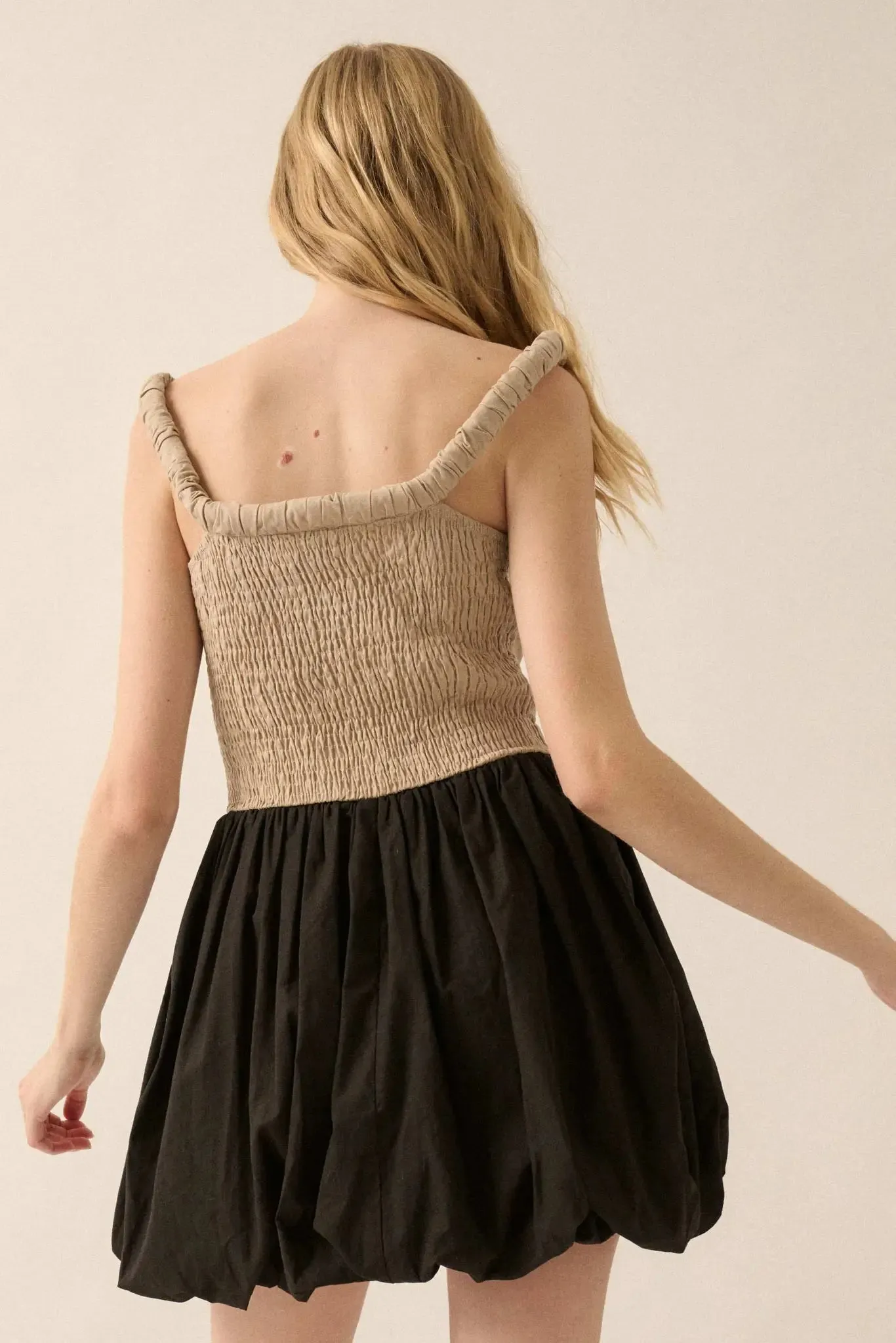 Twice As Nice Colorblock Bubble Mini Dress sold by Promesa product image thumbnail 2