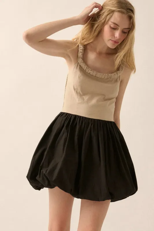Twice As Nice Colorblock Bubble Mini Dress sold by Promesa