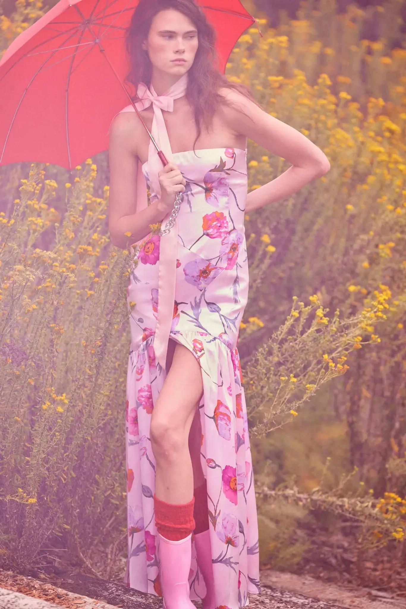 Eternal Spring Floral Satin Strapless Maxi Dress sold by Promesa product image thumbnail 3