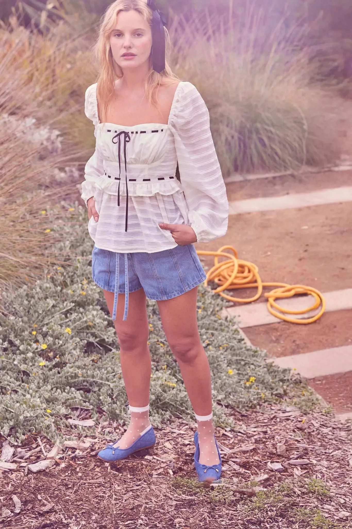 Brand New Day Denim Drawstring Shorts sold by Promesa