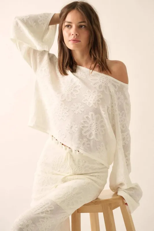 Flower Hour Floral Jacquard Knit Sweater sold by Promesa