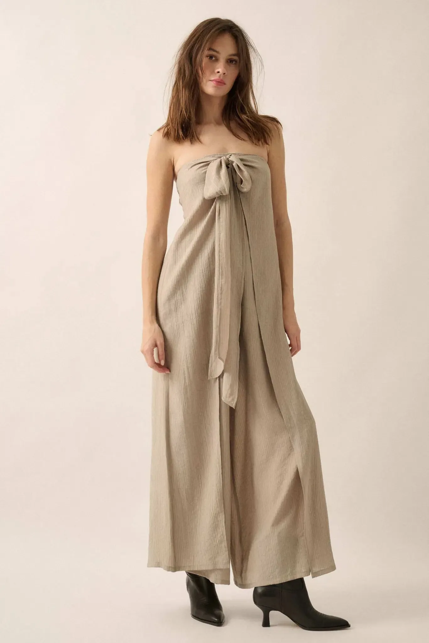 Peaceful Days Tonal-Stripe Two-Way Tulip Jumpsuit sold by Promesa product image thumbnail 3