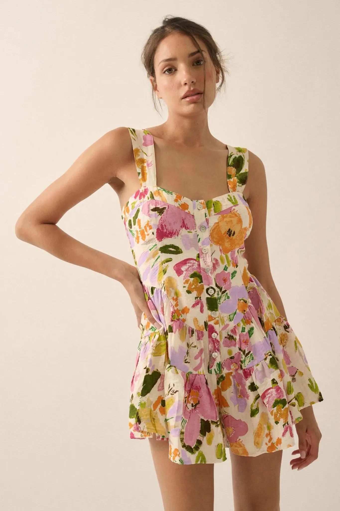 Dawn Blossoms Floral Ruffled Romper Dress sold by Promesa product image thumbnail 4