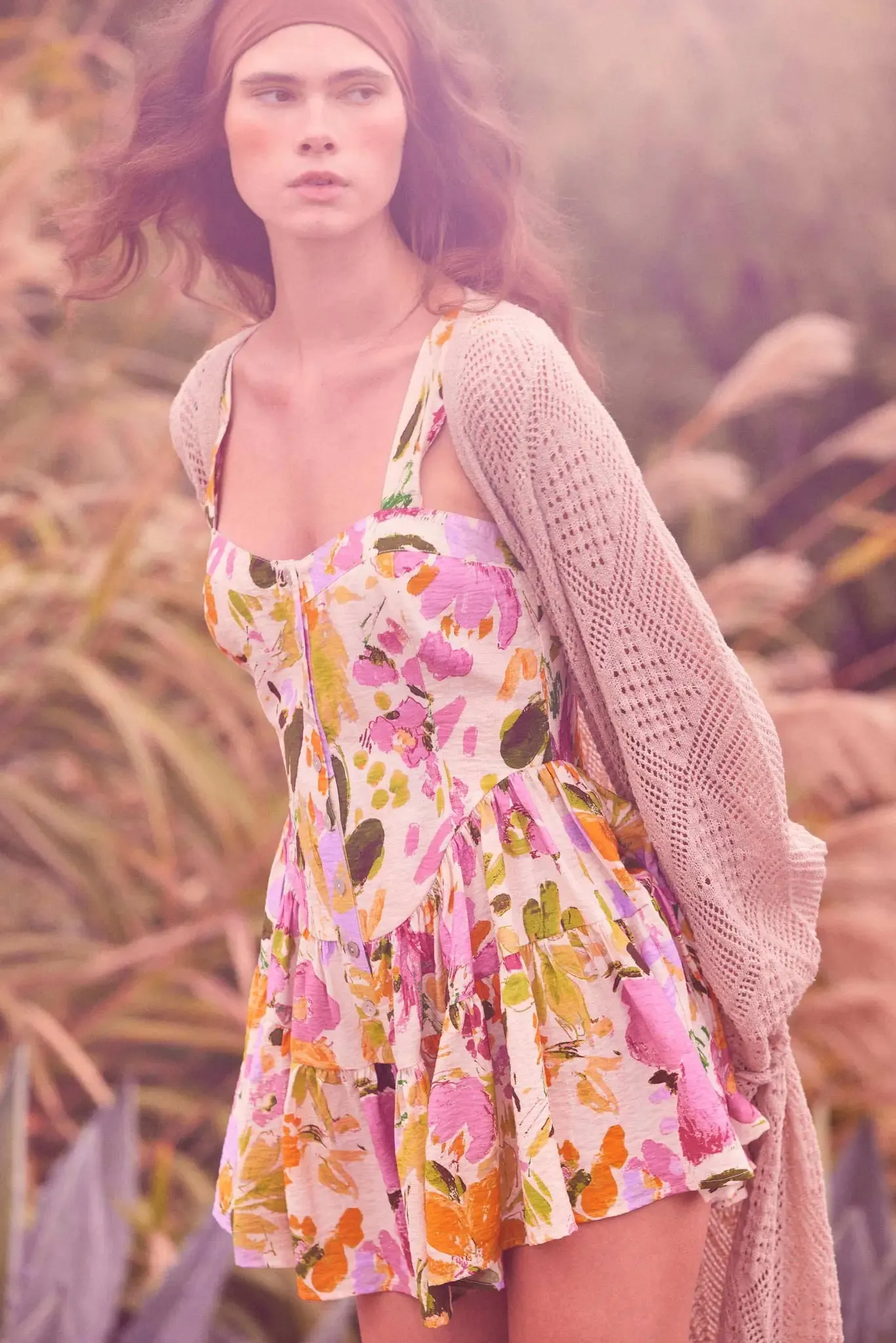 Dawn Blossoms Floral Ruffled Romper Dress sold by Promesa