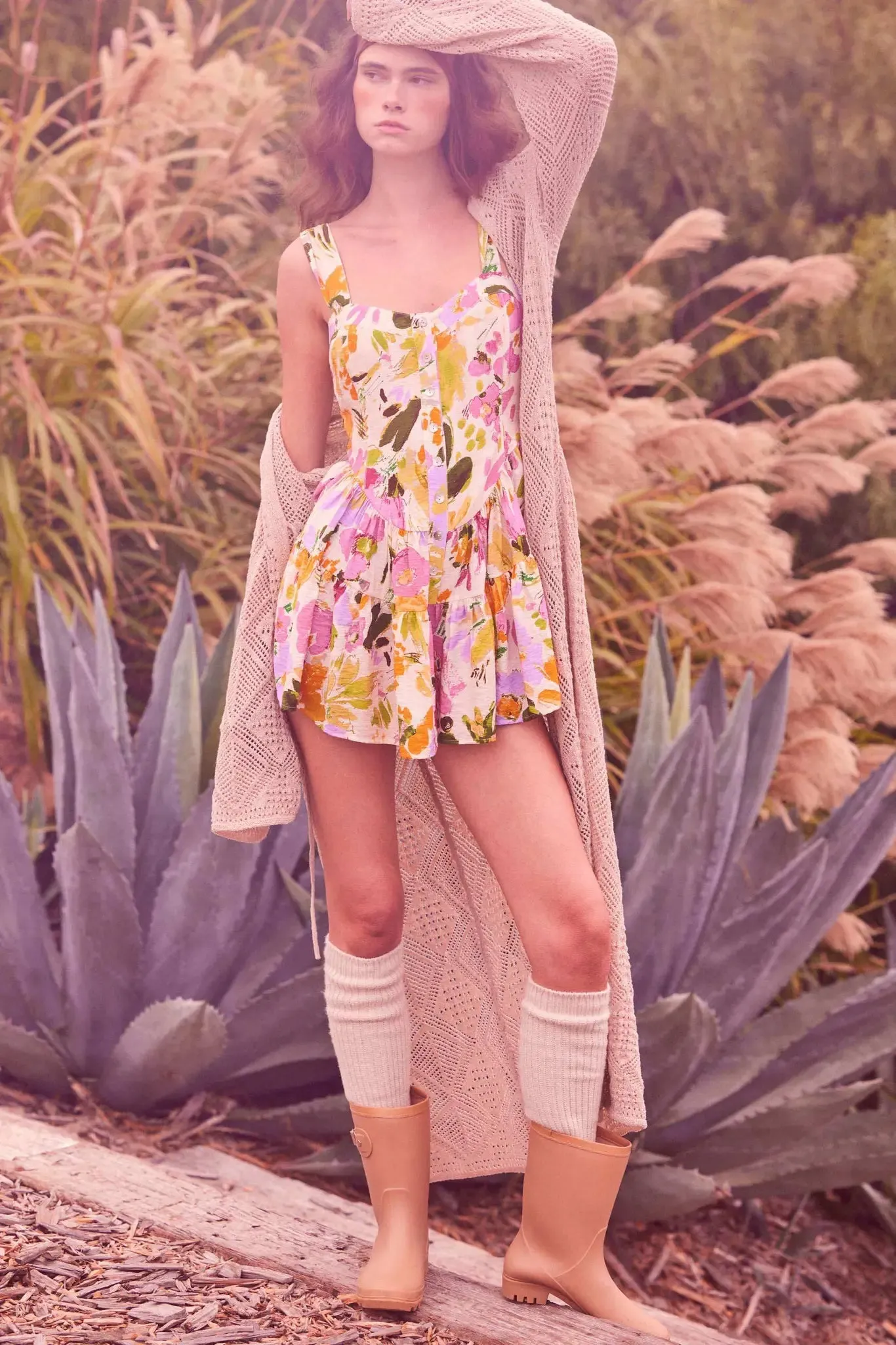 Dawn Blossoms Floral Ruffled Romper Dress sold by Promesa product image thumbnail 2