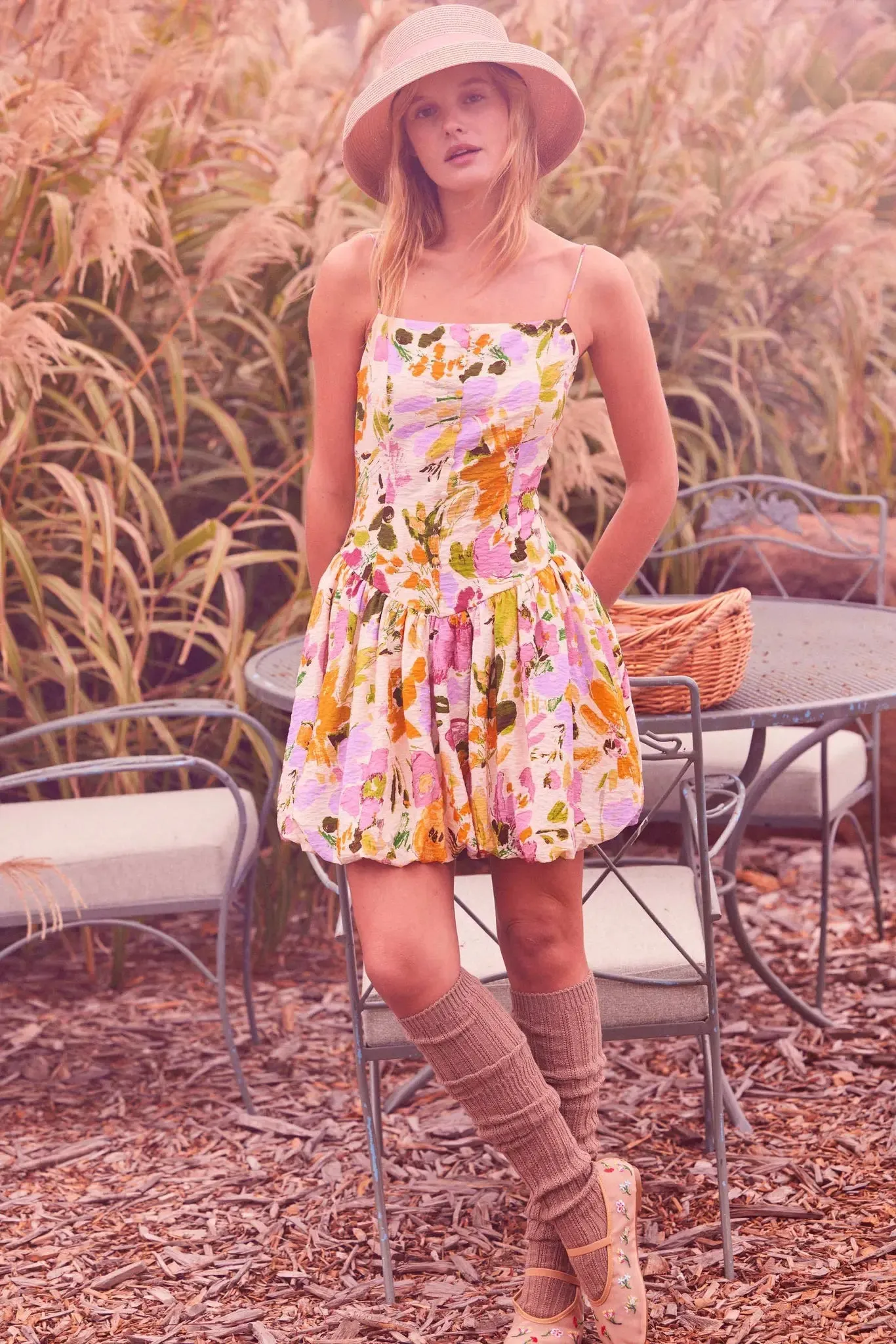 Delicate Dawn Floral Drop-Waist Bubble Mini Dress sold by Promesa product image thumbnail 2