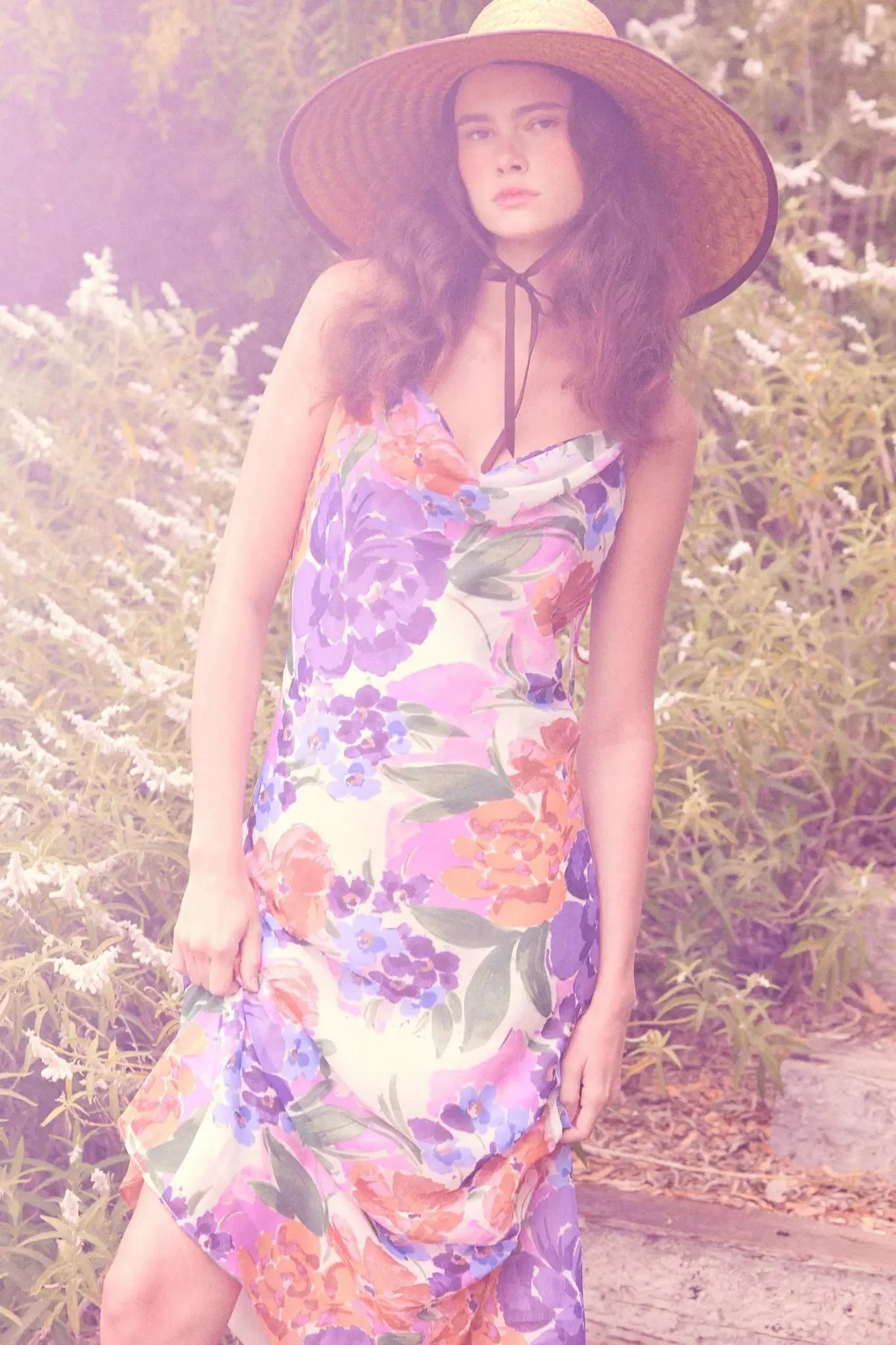 Living Lush Floral Chiffon Cowl-Neck Maxi Dress sold by Promesa product image thumbnail 2