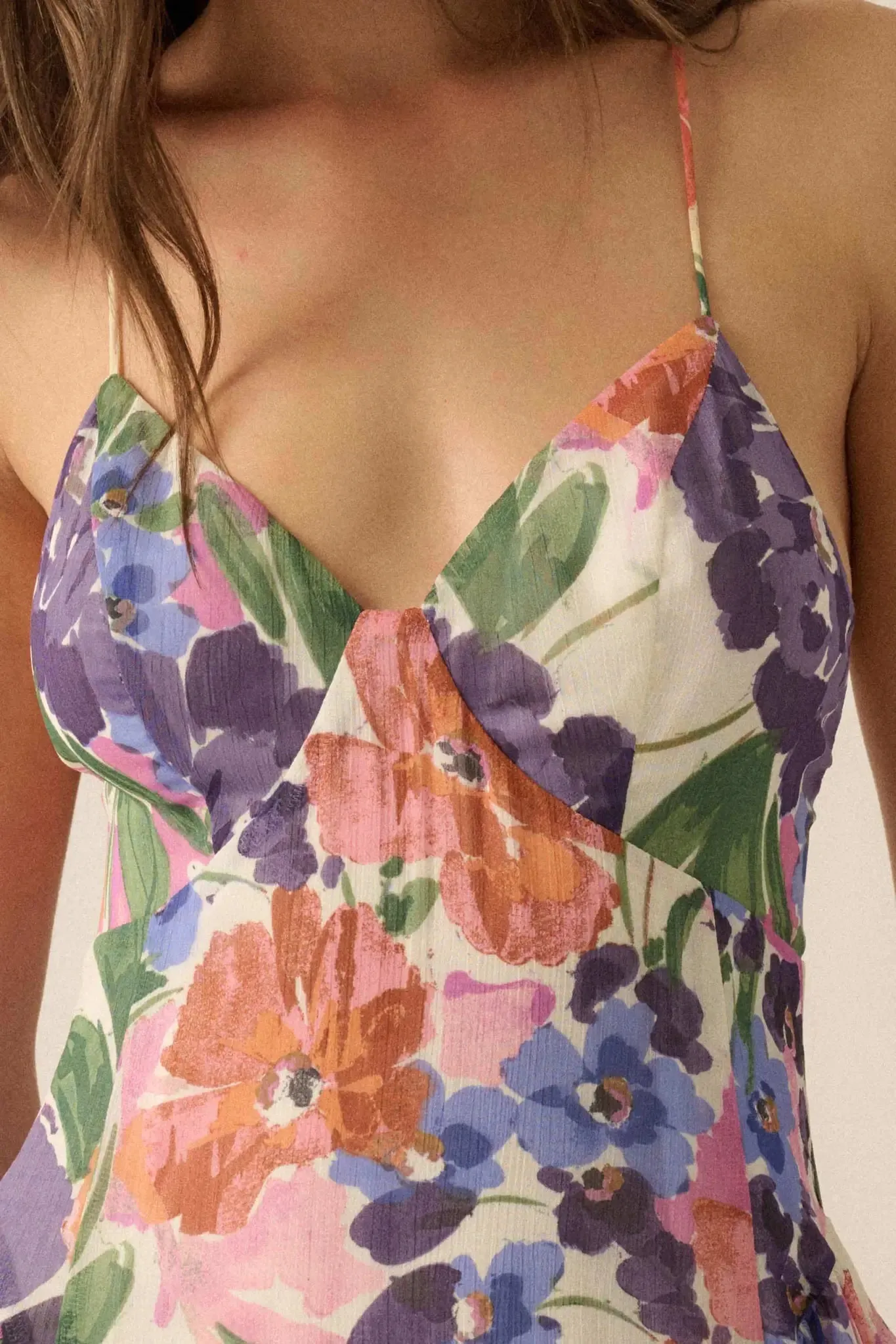 Lush Garden Floral Chiffon Open-Back Maxi Dress sold by Promesa product image thumbnail 5