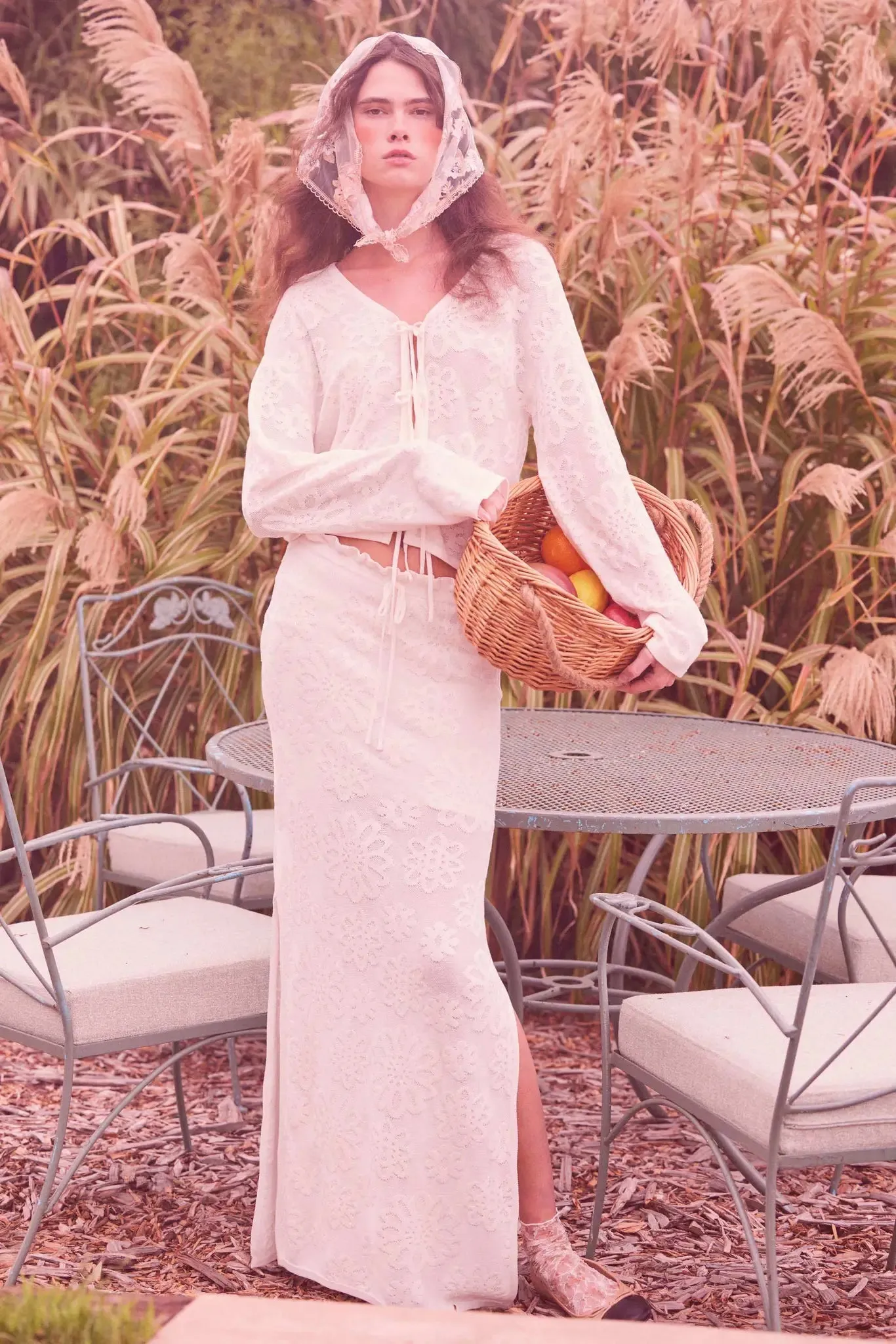 Flowers Forever Floral Jacquard Knit Maxi Skirt sold by Promesa