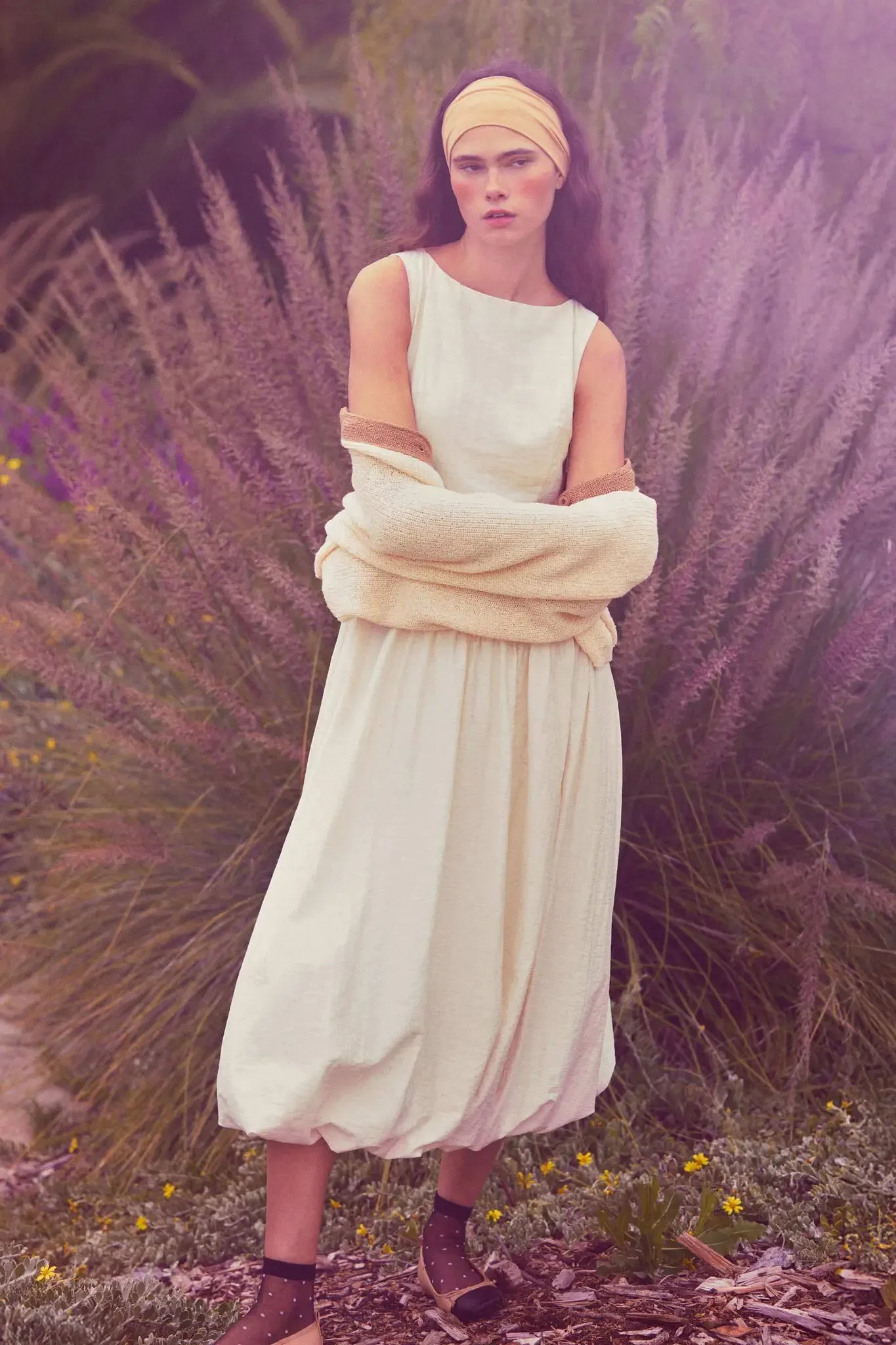 Natural Beauty Boatneck Bubble Midi Dress sold by Promesa product image thumbnail 3