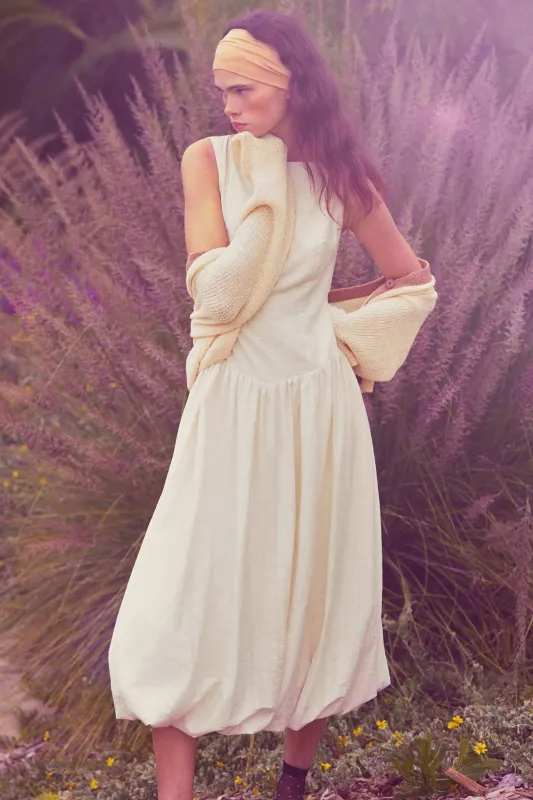 Natural Beauty Boatneck Bubble Midi Dress sold by Promesa