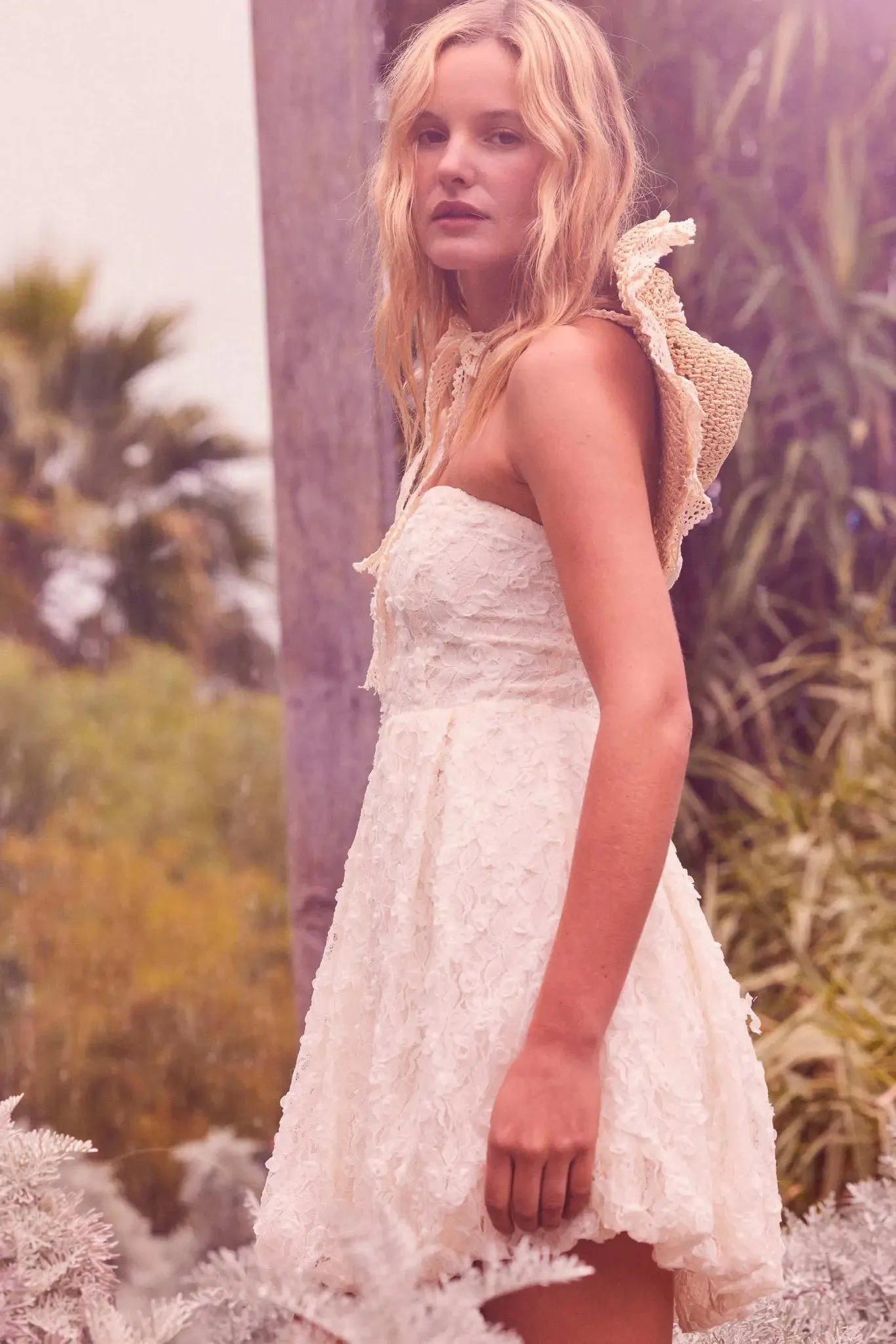 Grace Note Floral Lace Strapless Bubble Mini Dress sold by Promesa product image thumbnail 2