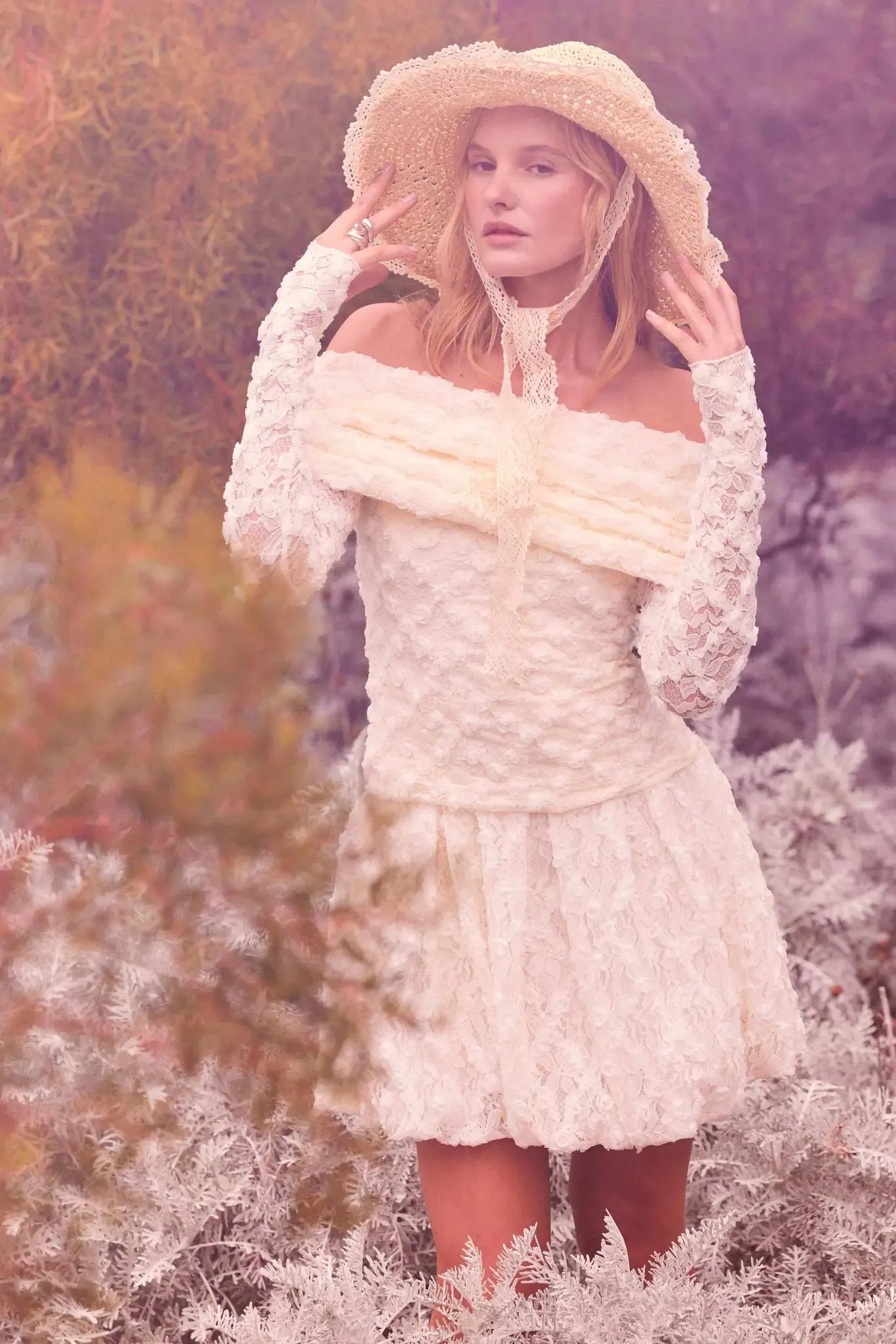 Grace Note Floral Lace Strapless Bubble Mini Dress sold by Promesa product image thumbnail 3