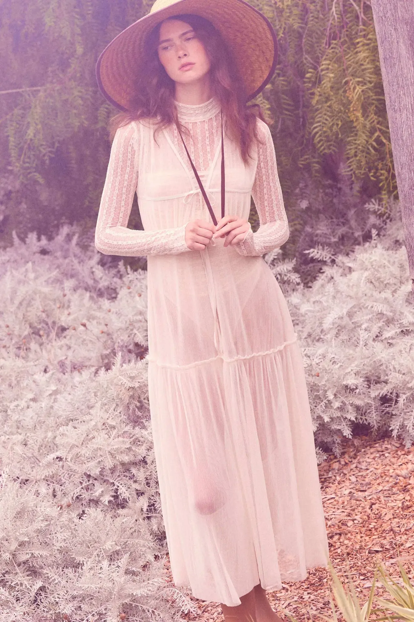 Softest Sigh Sheer Tulle Tie-Front Maxi Top sold by Promesa product image thumbnail 3