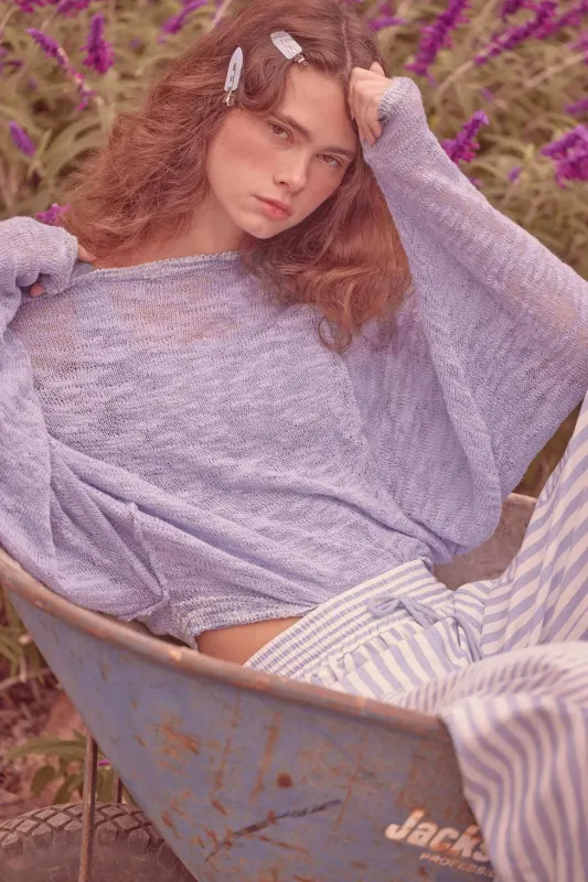 Feels So Good Burnout Knit Dolman-Sleeve Sweater sold by Promesa