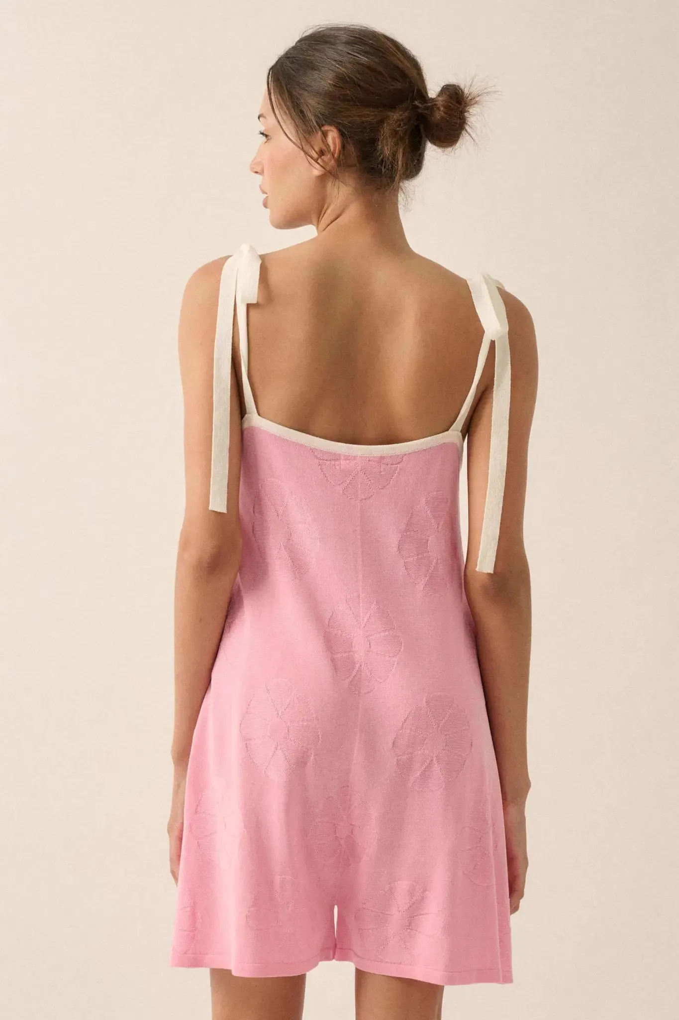 Lazy Daisy Floral Jacquard-Knit Cami Romper sold by Promesa product image thumbnail 2