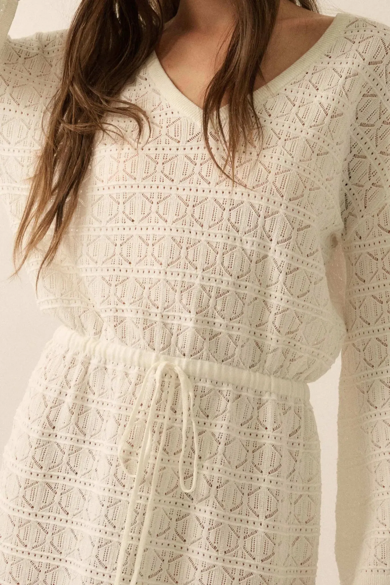 No Worries Pointelle Crochet-Knit Mini Dress sold by Promesa product image thumbnail 2