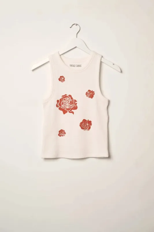 Rugged Rose Vintage-Print Thermal Graphic Tank Top sold by Promesa