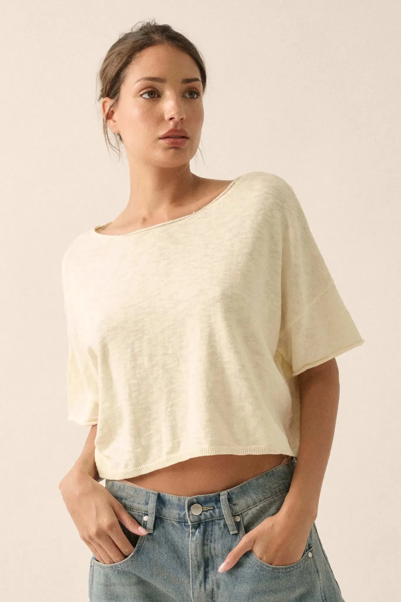 Breathing Room Slub Knit Short-Sleeve Sweater sold by Promesa product image thumbnail 2