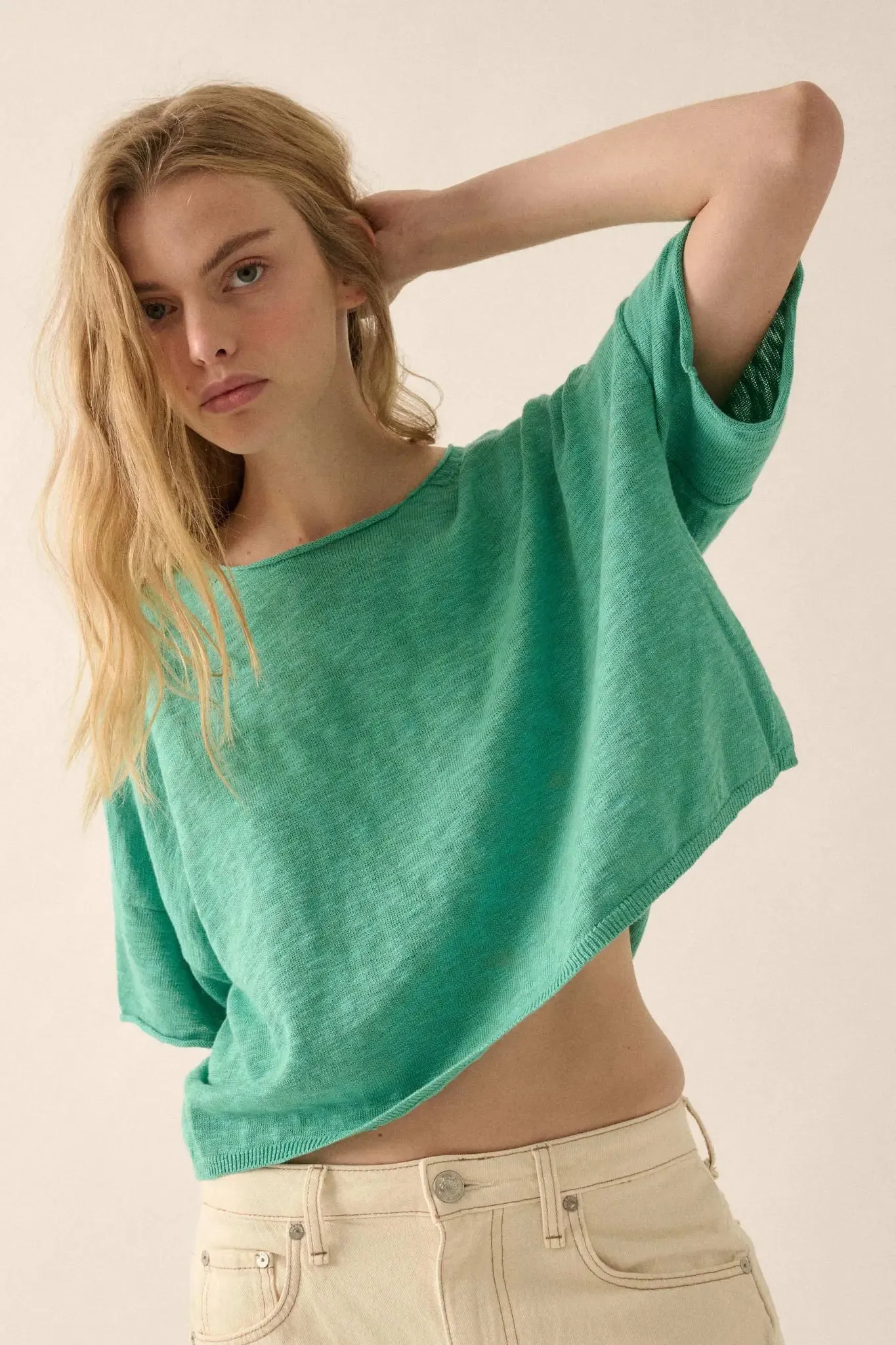 Breathing Room Slub Knit Short-Sleeve Sweater sold by Promesa product image thumbnail 4